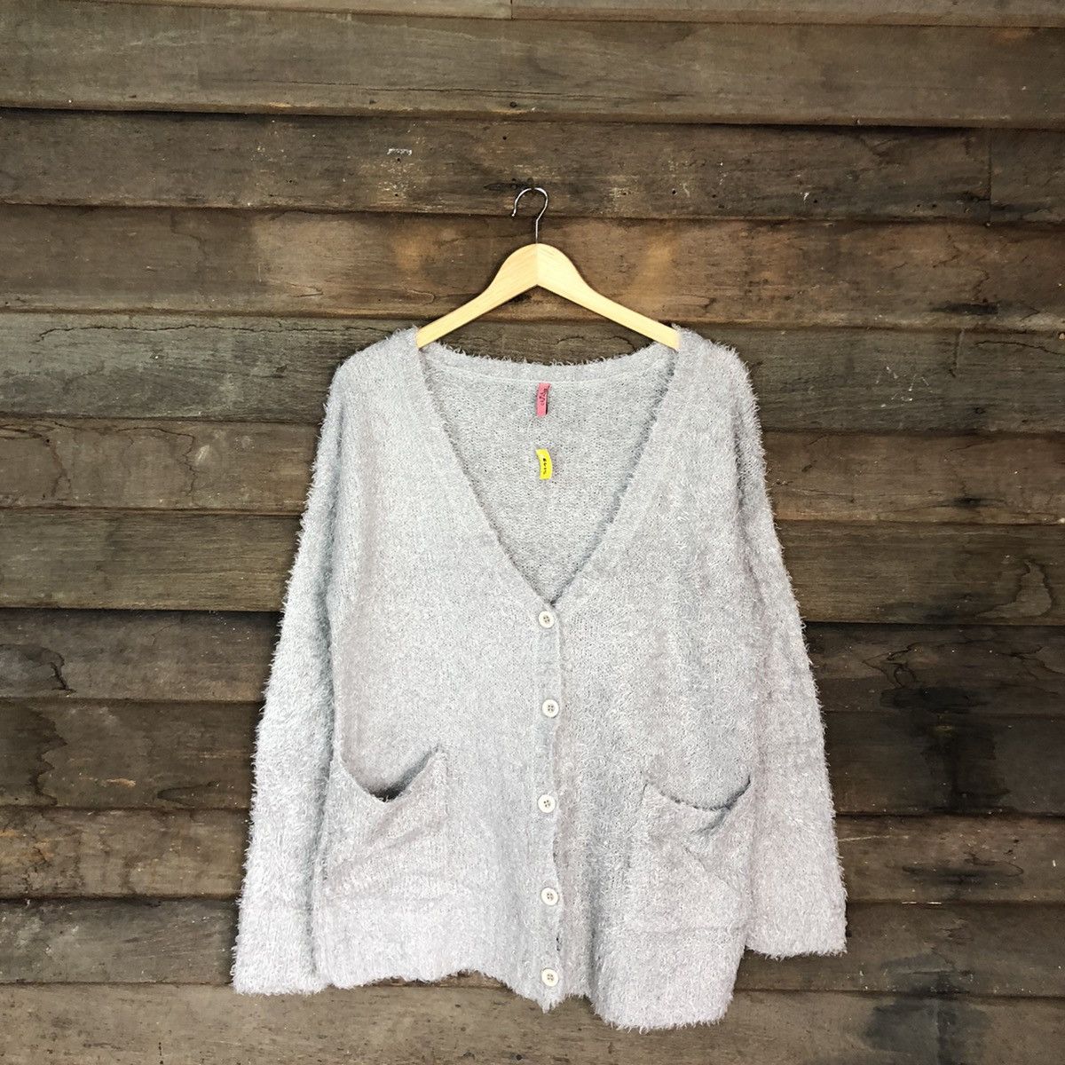 Homespun Knitwear × Japanese Brand DL Caula Grey Mohair Shag Shaggy Knitwear cardigan #B615 Size M / US 6-8 / IT 42-44 - 1 Thumbnail