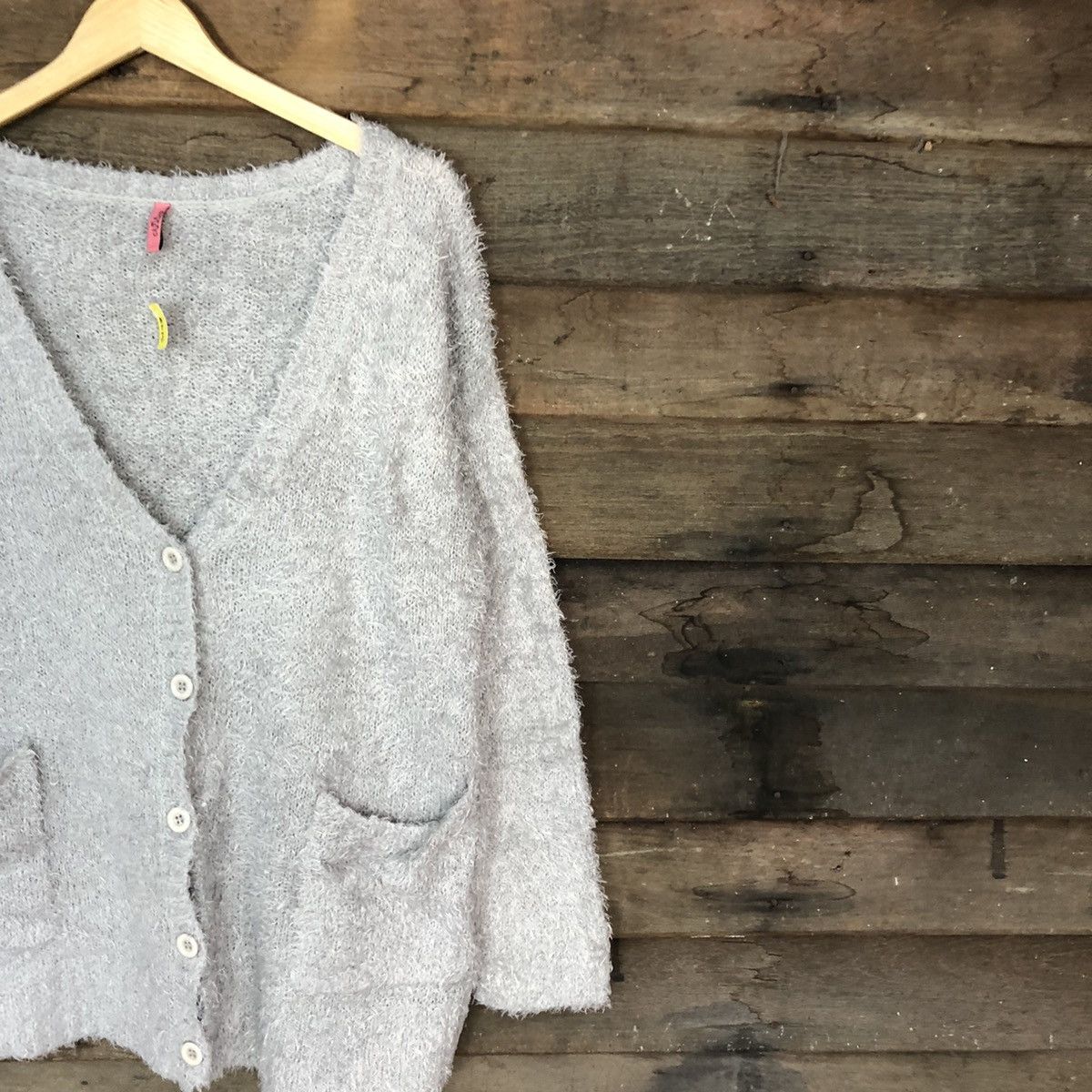 Homespun Knitwear × Japanese Brand DL Caula Grey Mohair Shag Shaggy Knitwear cardigan #B615 Size M / US 6-8 / IT 42-44 - 5 Thumbnail