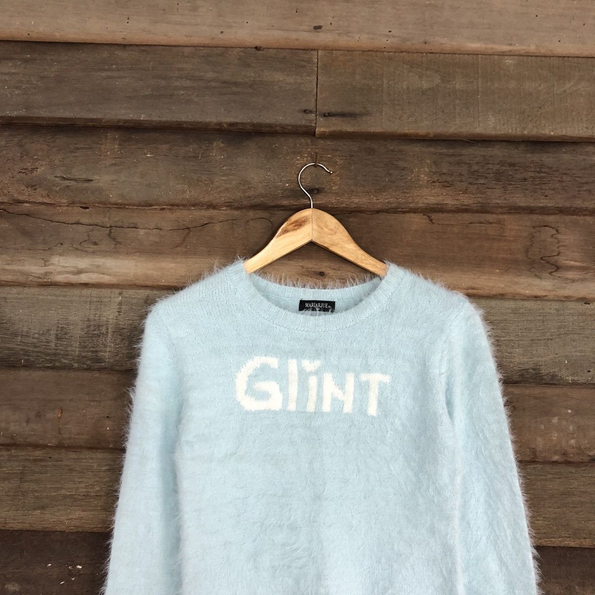 Homespun Knitwear × Japanese Brand DL MariarJue Soft Blue Mohair fur shaggy Knitwear #B625 Size XS / US 0-2 / IT 36-38 - 9 Thumbnail