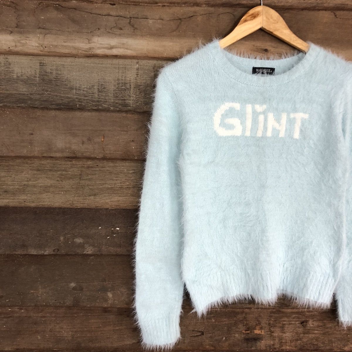 Homespun Knitwear × Japanese Brand DL MariarJue Soft Blue Mohair fur shaggy Knitwear #B625 Size XS / US 0-2 / IT 36-38 - 7 Thumbnail