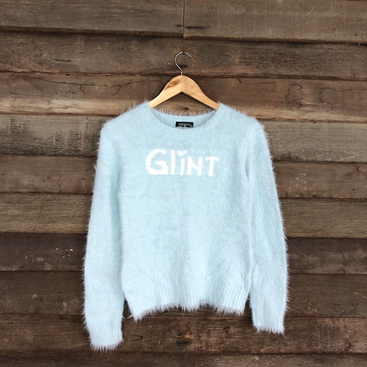 Homespun Knitwear × Japanese Brand DL MariarJue Soft Blue Mohair fur shaggy Knitwear #B625 Size XS / US 0-2 / IT 36-38 - 3 Thumbnail