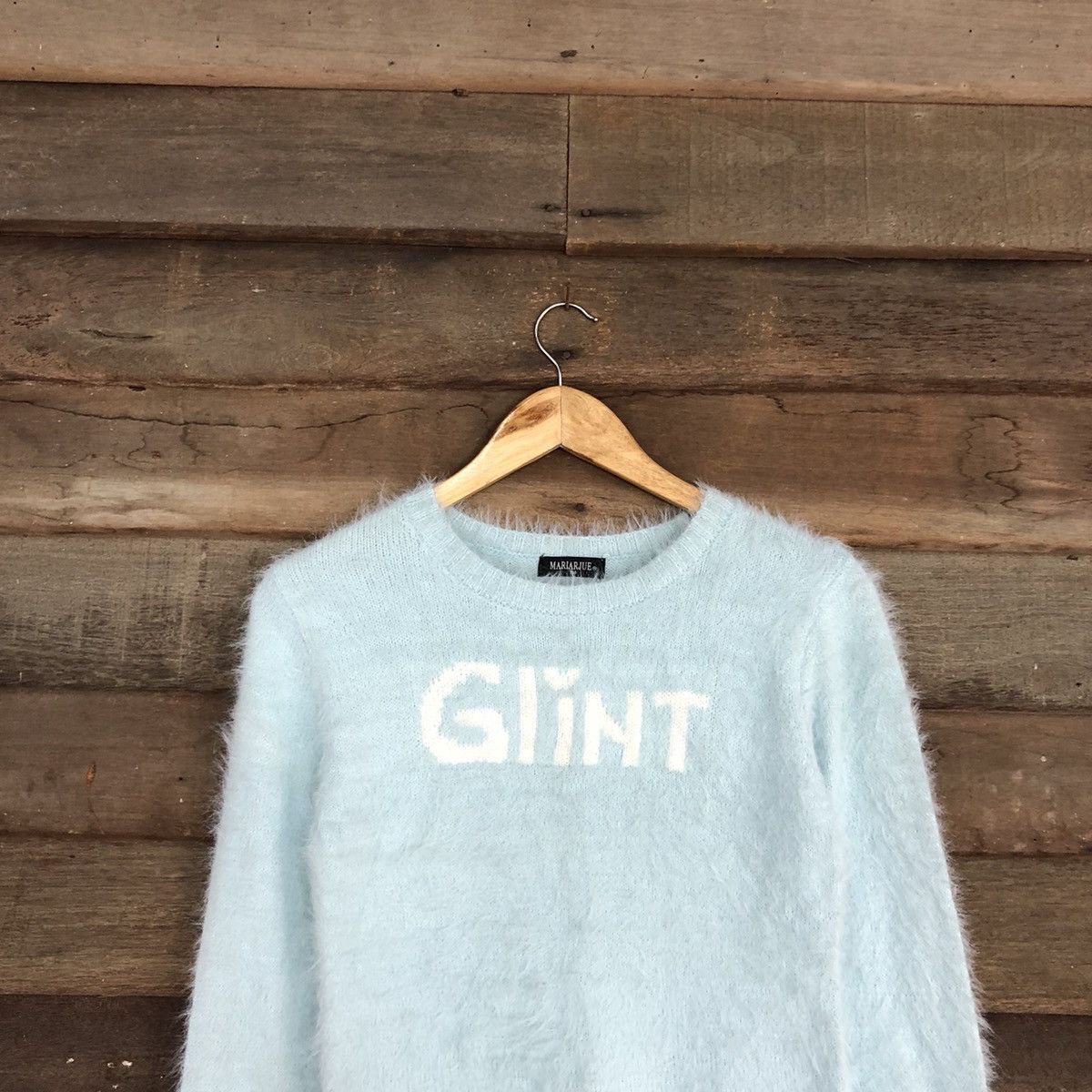 Homespun Knitwear × Japanese Brand DL MariarJue Soft Blue Mohair fur shaggy Knitwear #B625 Size XS / US 0-2 / IT 36-38 - 2 Thumbnail