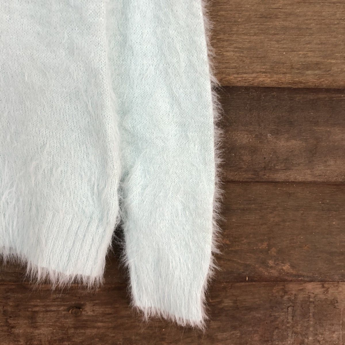 Homespun Knitwear × Japanese Brand DL MariarJue Soft Blue Mohair fur shaggy Knitwear #B625 Size XS / US 0-2 / IT 36-38 - 4 Thumbnail