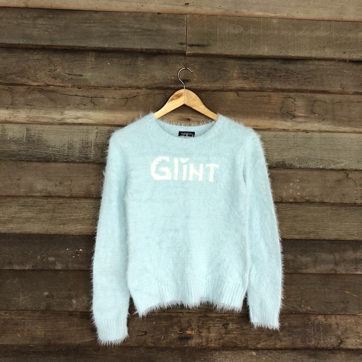 Homespun Knitwear × Japanese Brand DL MariarJue Soft Blue Mohair fur shaggy Knitwear #B625 Size XS / US 0-2 / IT 36-38 - 1 Thumbnail