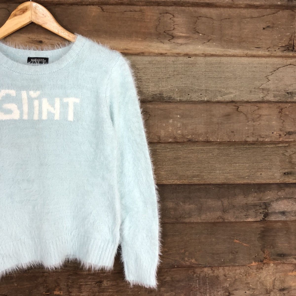 Homespun Knitwear × Japanese Brand DL MariarJue Soft Blue Mohair fur shaggy Knitwear #B625 Size XS / US 0-2 / IT 36-38 - 5 Thumbnail