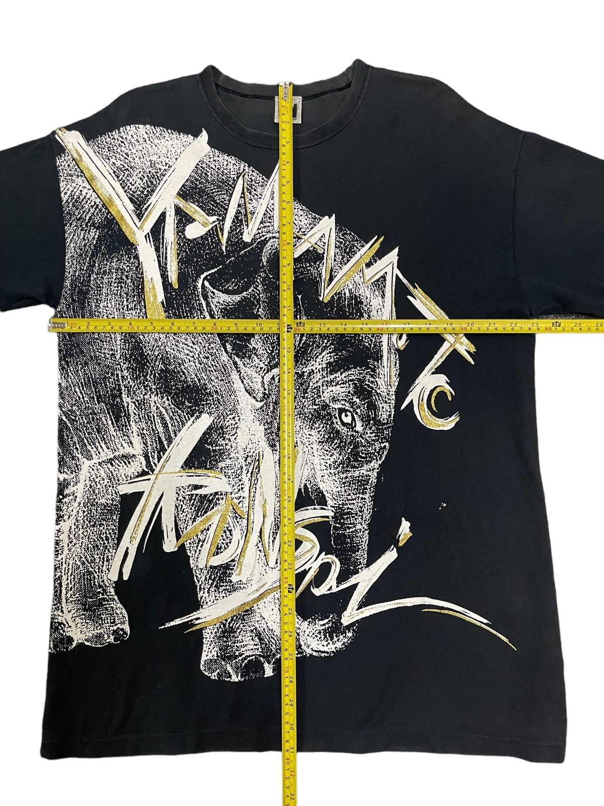 Kansai Yamamoto Vintage Kansai Yamamoto Man Overprint Single Stitch Tshirt Size US L / EU 52-54 / 3 - 8 Thumbnail