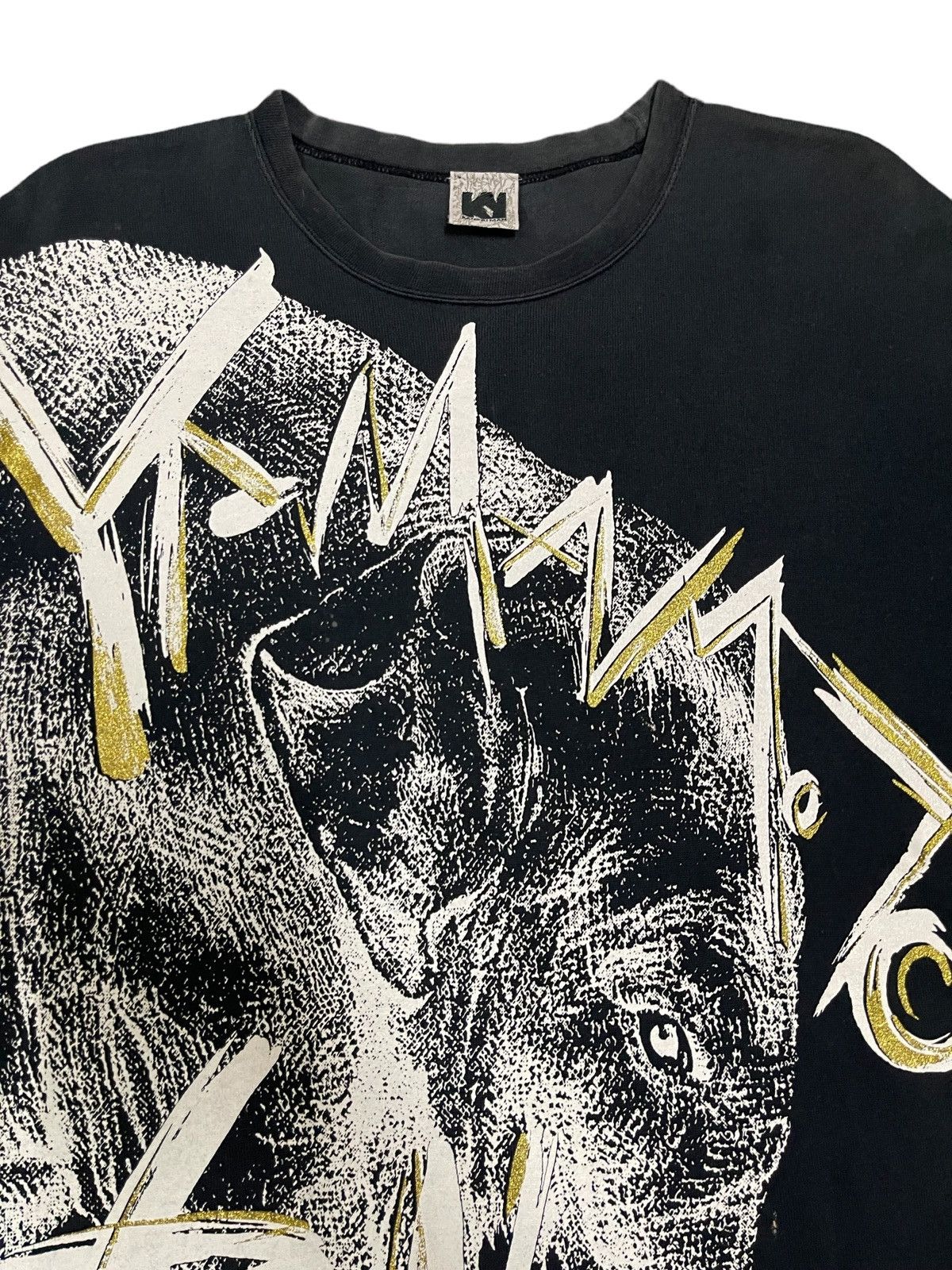 Kansai Yamamoto Vintage Kansai Yamamoto Man Overprint Single Stitch Tshirt Size US L / EU 52-54 / 3 - 3 Thumbnail