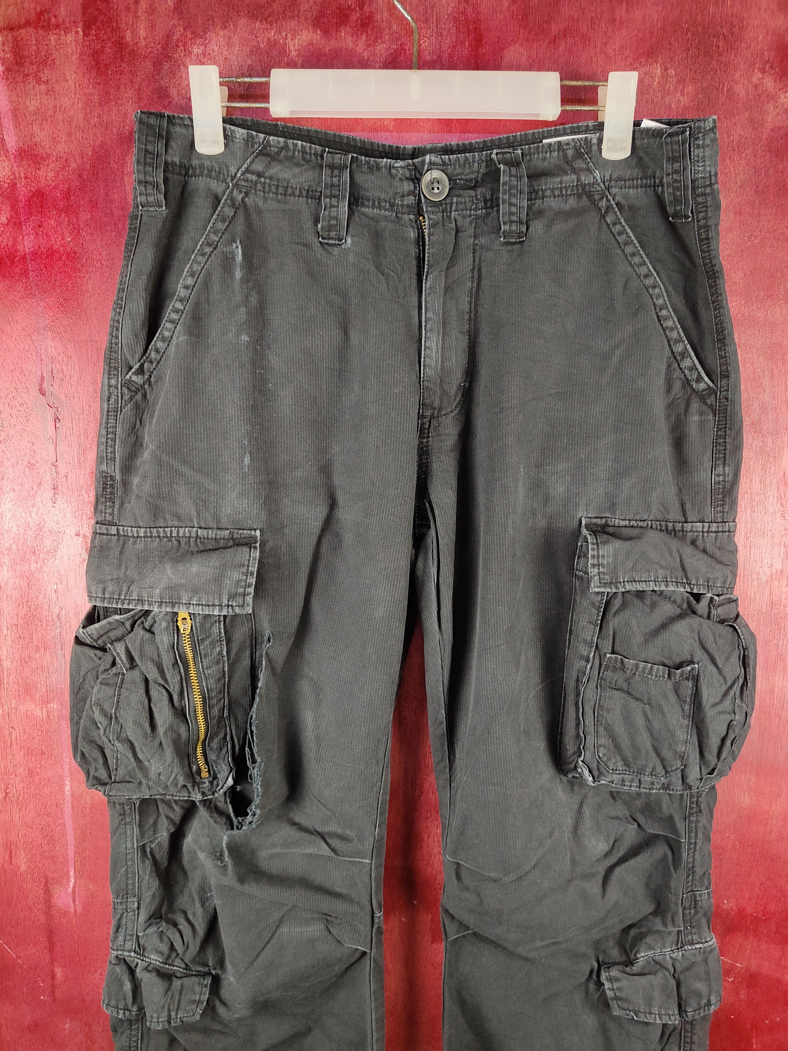 Japanese Brand DL Surplus Black Multipocket Tactical Cargo Pants #S742 Size US 32 / EU 48 - 2 Thumbnail