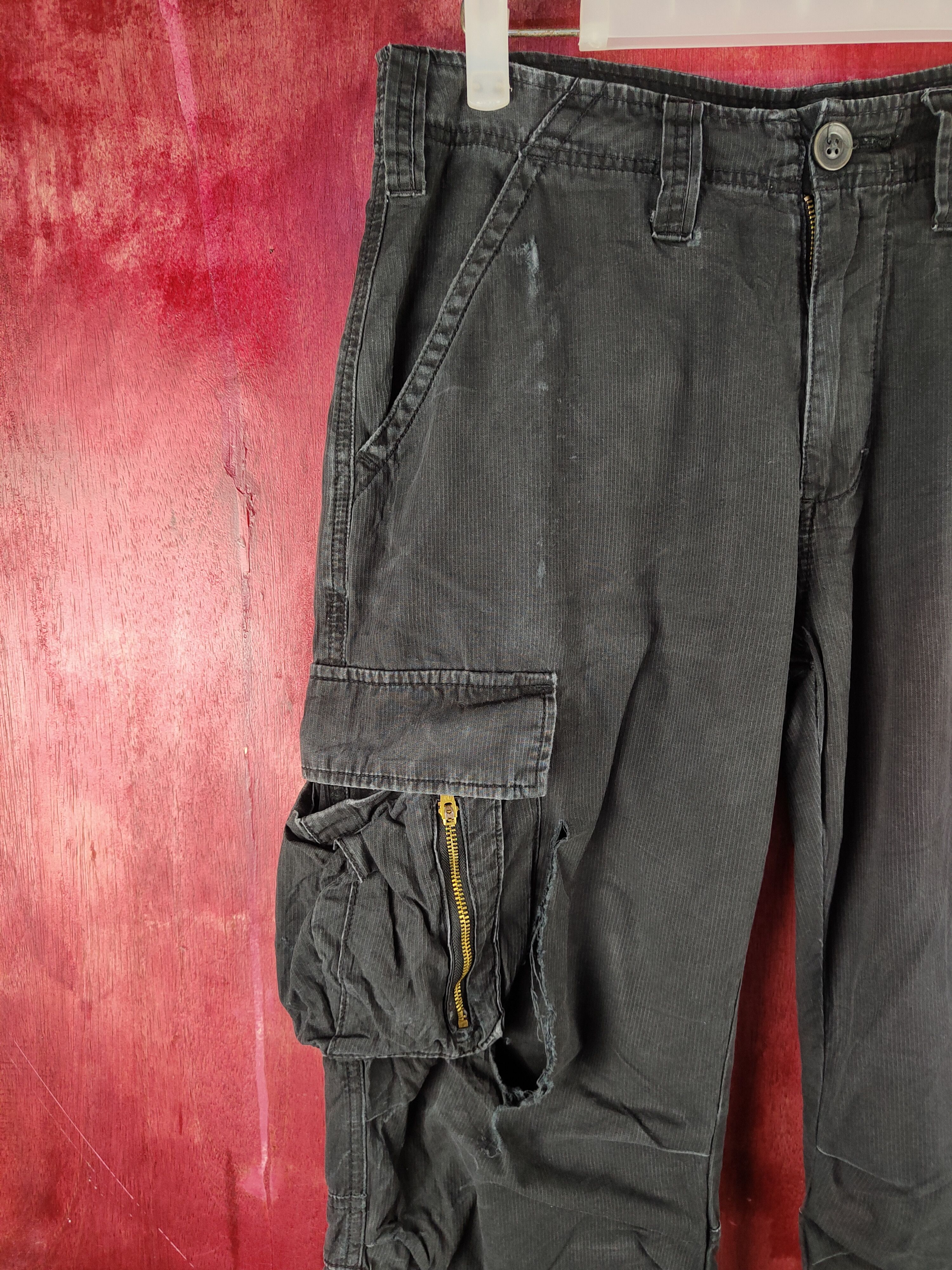 Japanese Brand DL Surplus Black Multipocket Tactical Cargo Pants #S742 Size US 32 / EU 48 - 3 Thumbnail