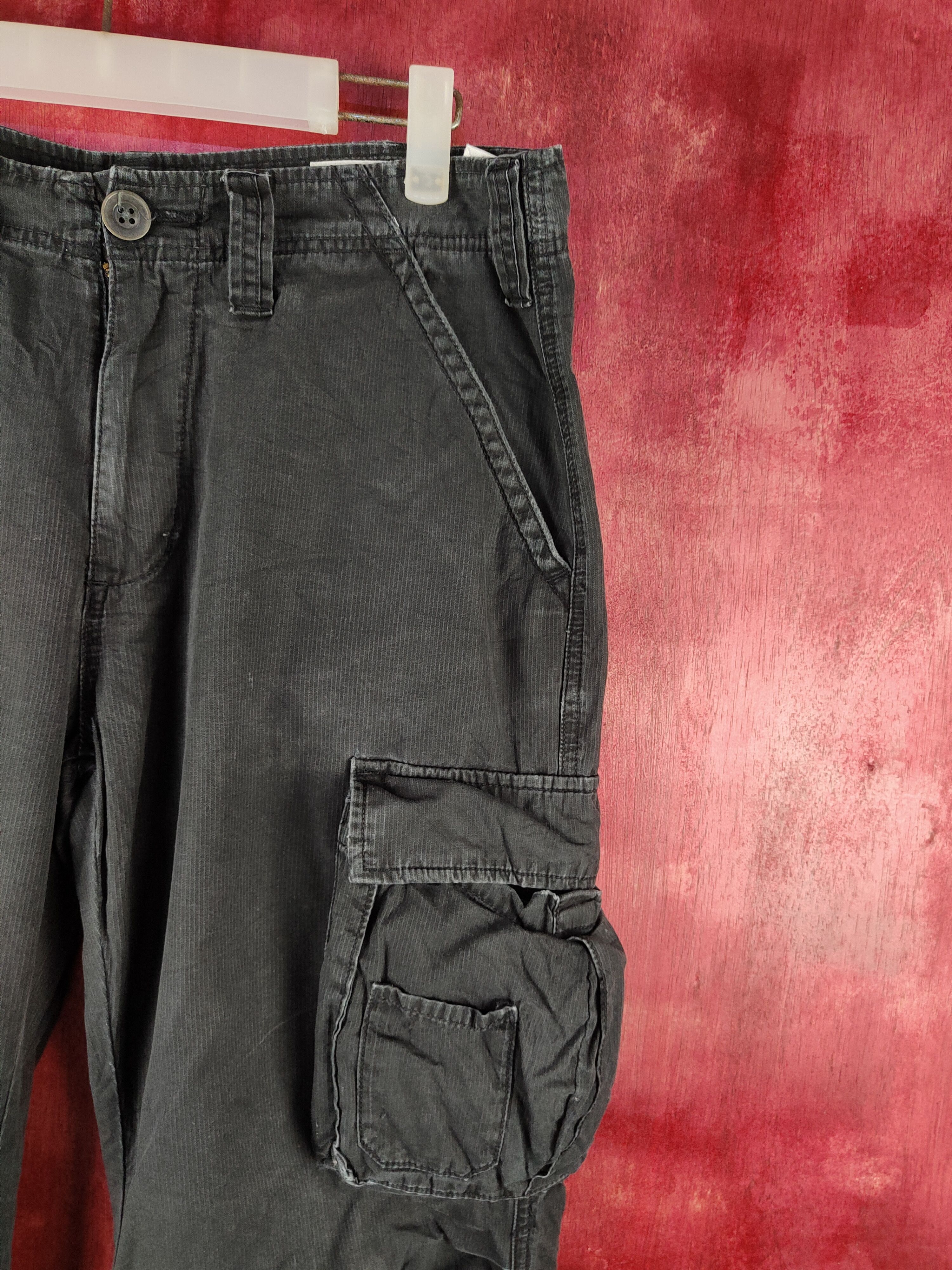 Japanese Brand DL Surplus Black Multipocket Tactical Cargo Pants #S742 Size US 32 / EU 48 - 7 Thumbnail
