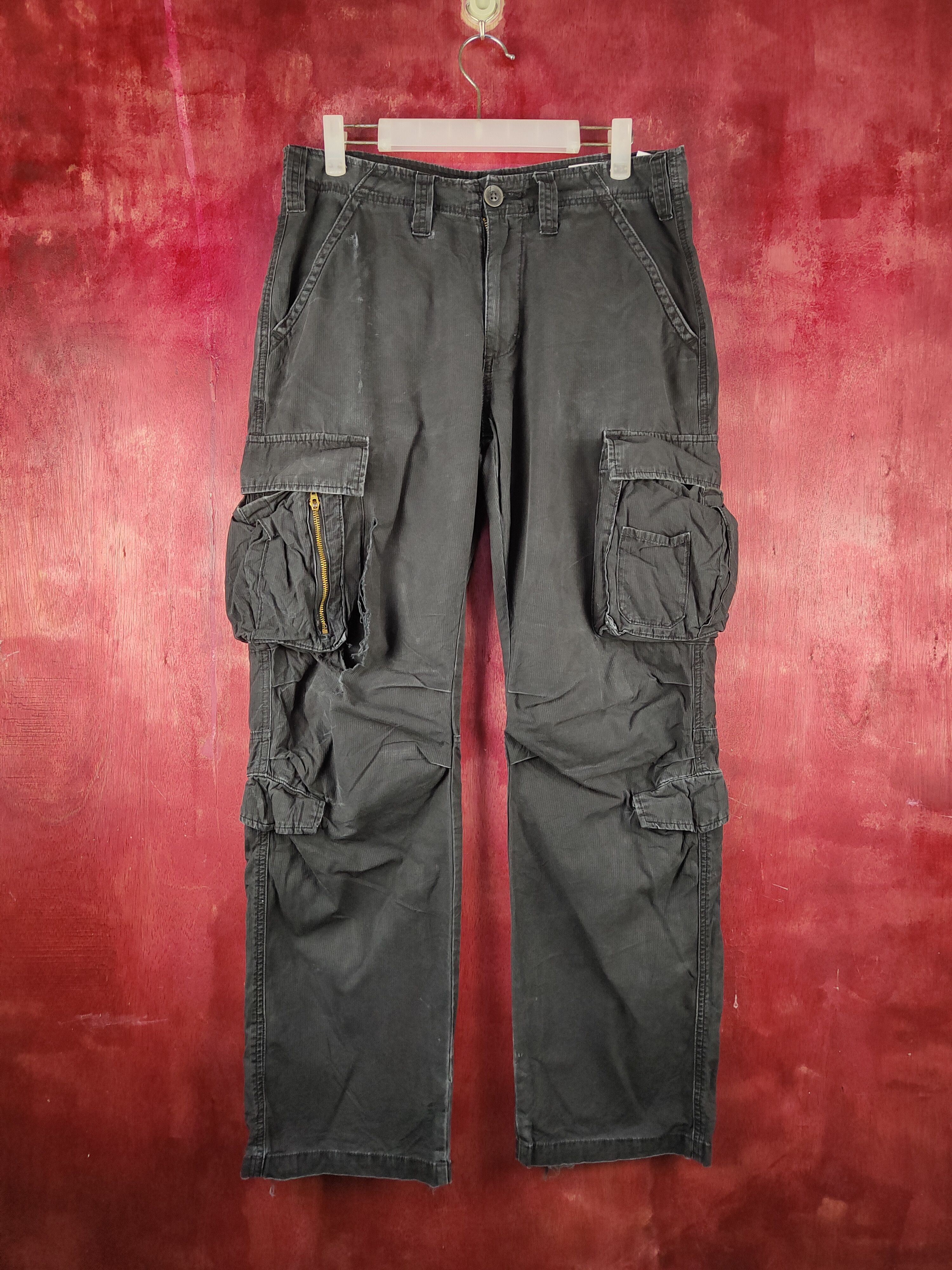 Japanese Brand DL Surplus Black Multipocket Tactical Cargo Pants #S742 Size US 32 / EU 48 - 1 Thumbnail