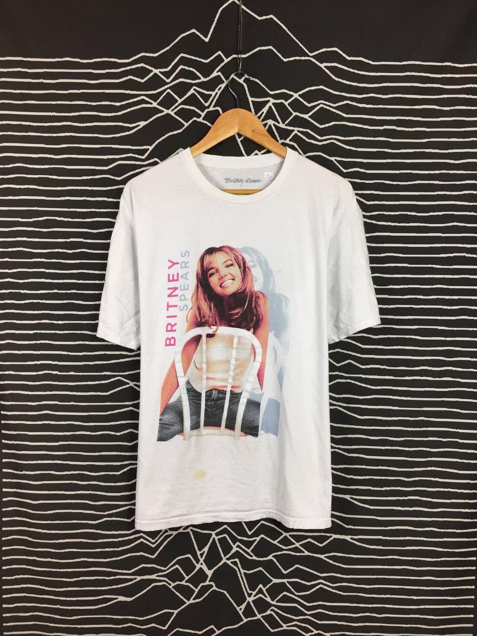 image of Rap Tees x Rock T Shirt Britney Spears Photo Print Tee in White, Men's (Size XL)