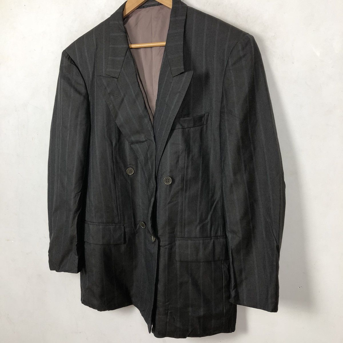 Yves Saint Laurent STRIPE DOUBLE BREAST YVES SAINT LAURENT COAT Size US M / EU 48-50 / 2 - 2 Thumbnail