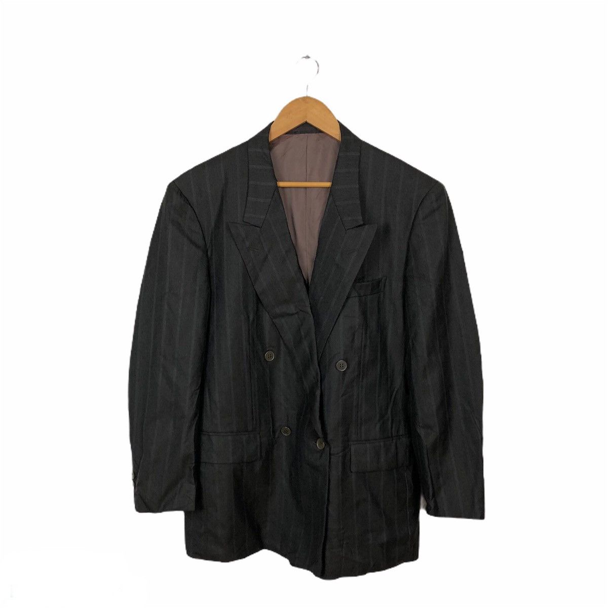 Yves Saint Laurent STRIPE DOUBLE BREAST YVES SAINT LAURENT COAT Size US M / EU 48-50 / 2 - 1 Thumbnail