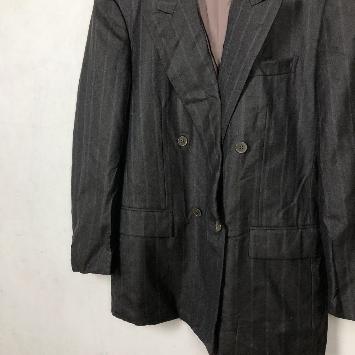 Yves Saint Laurent STRIPE DOUBLE BREAST YVES SAINT LAURENT COAT Size US M / EU 48-50 / 2 - 4 Thumbnail