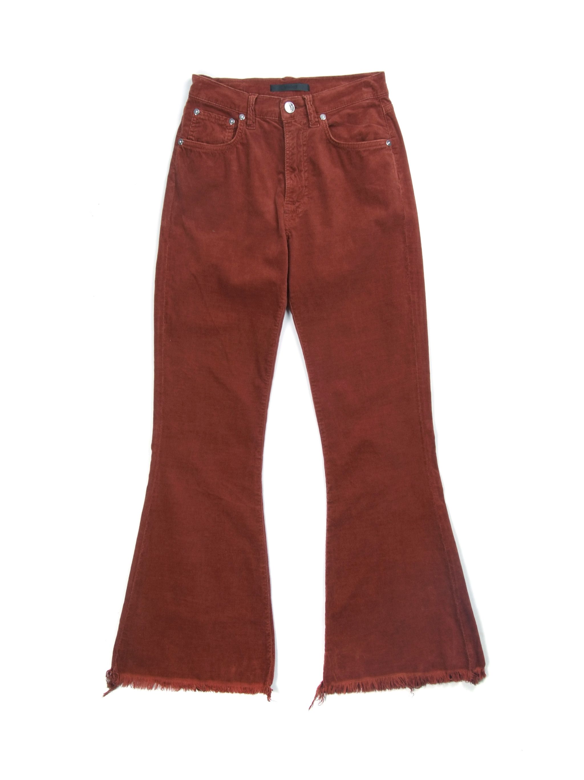 image of Acne Studios x Italian Designers Tomboy Mary Jane Velvet Flared Jeans in Azul Bordo, Women's (Size 