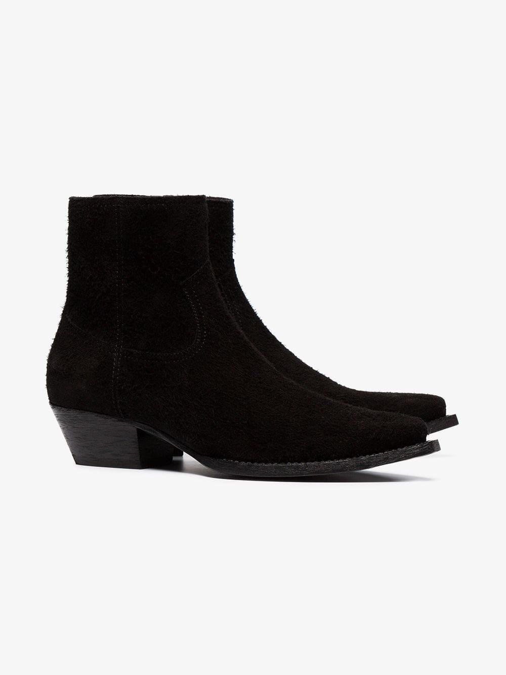 image of Saint Laurent Paris Lukas Suede Boots In Black, Men's (Size 11)