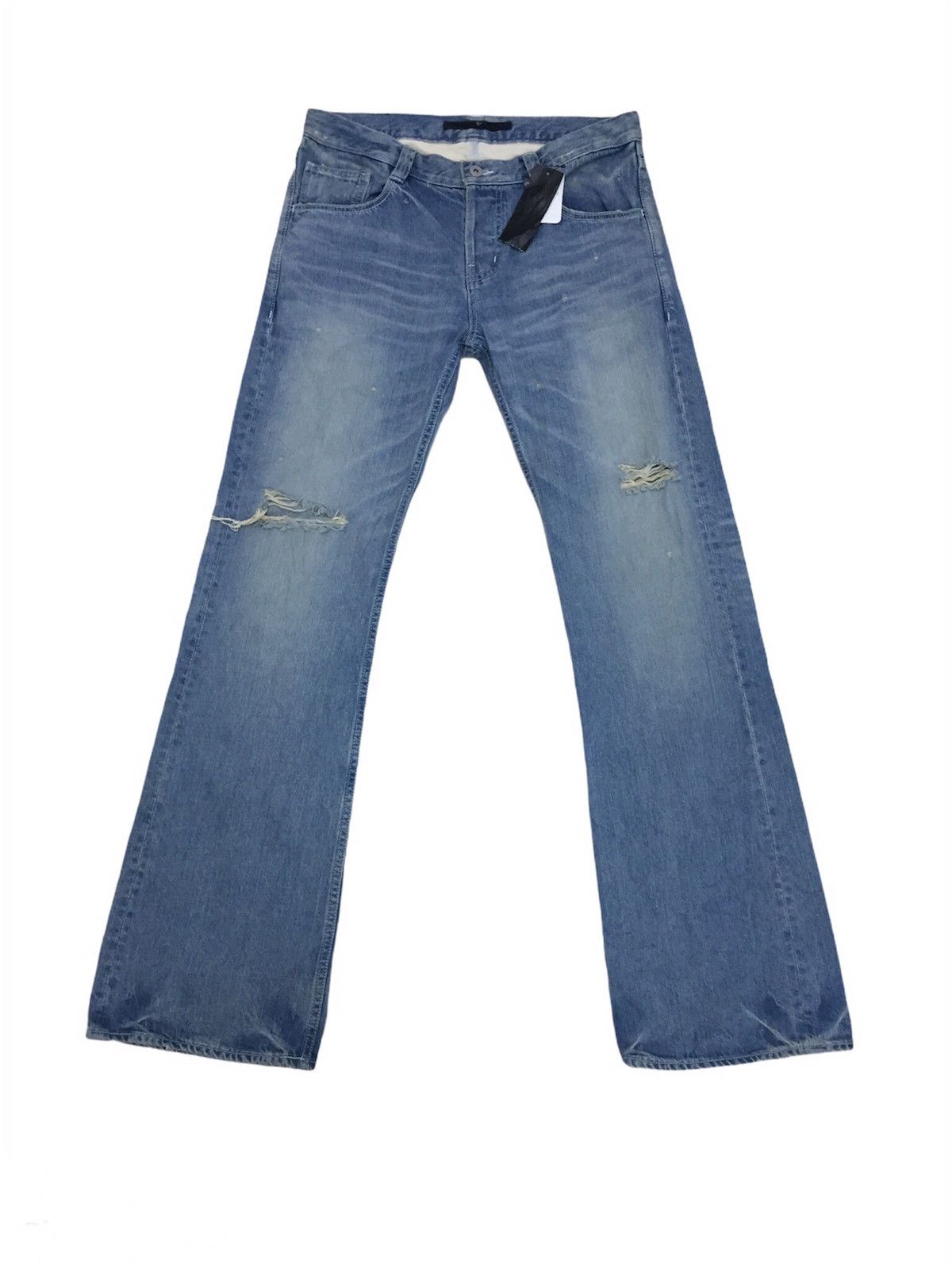 Japanese Brand Japan No Id Fade Flare Denim Pants Size US 34 / EU 50 - 1 Thumbnail