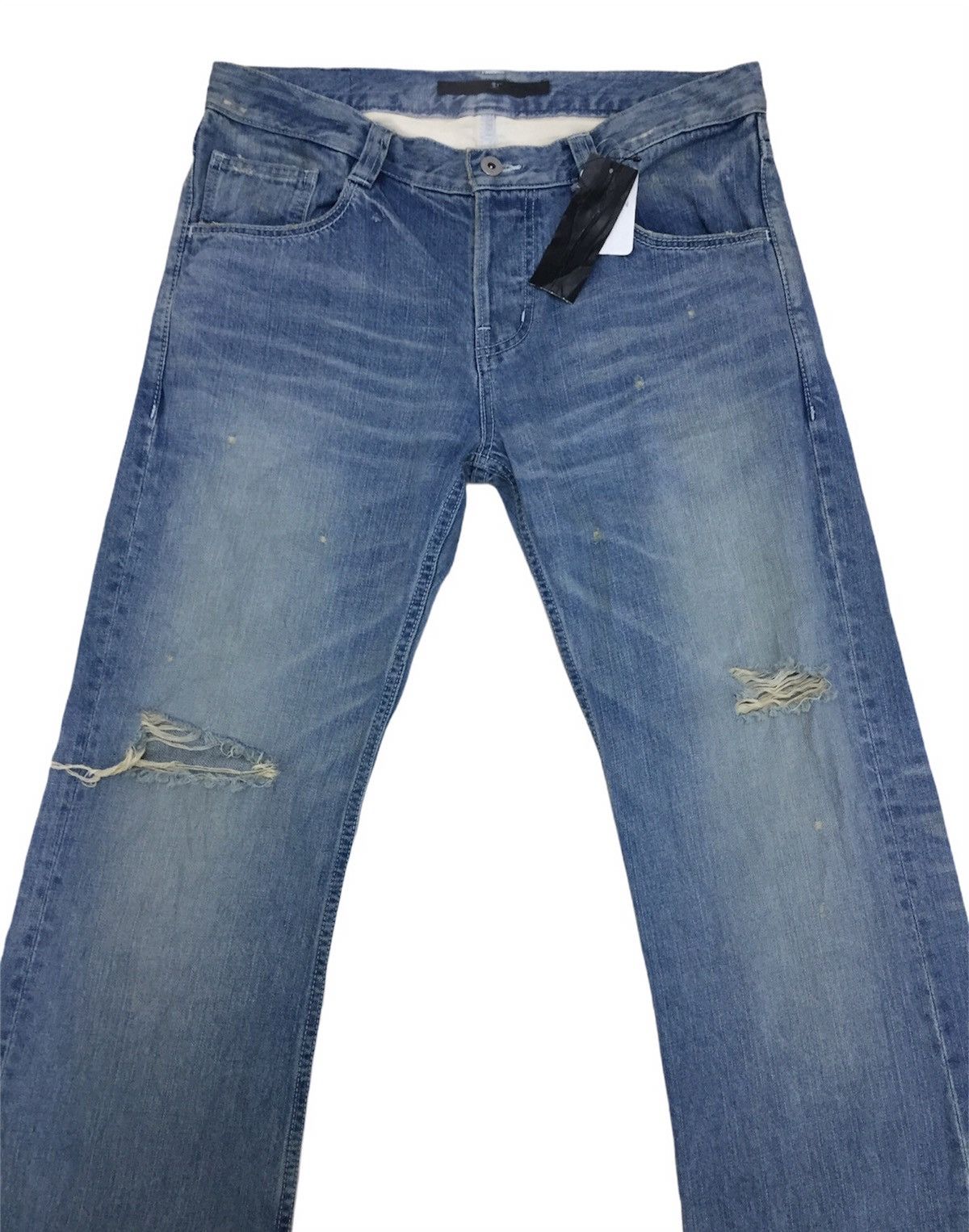 Japanese Brand Japan No Id Fade Flare Denim Pants Size US 34 / EU 50 - 2 Thumbnail