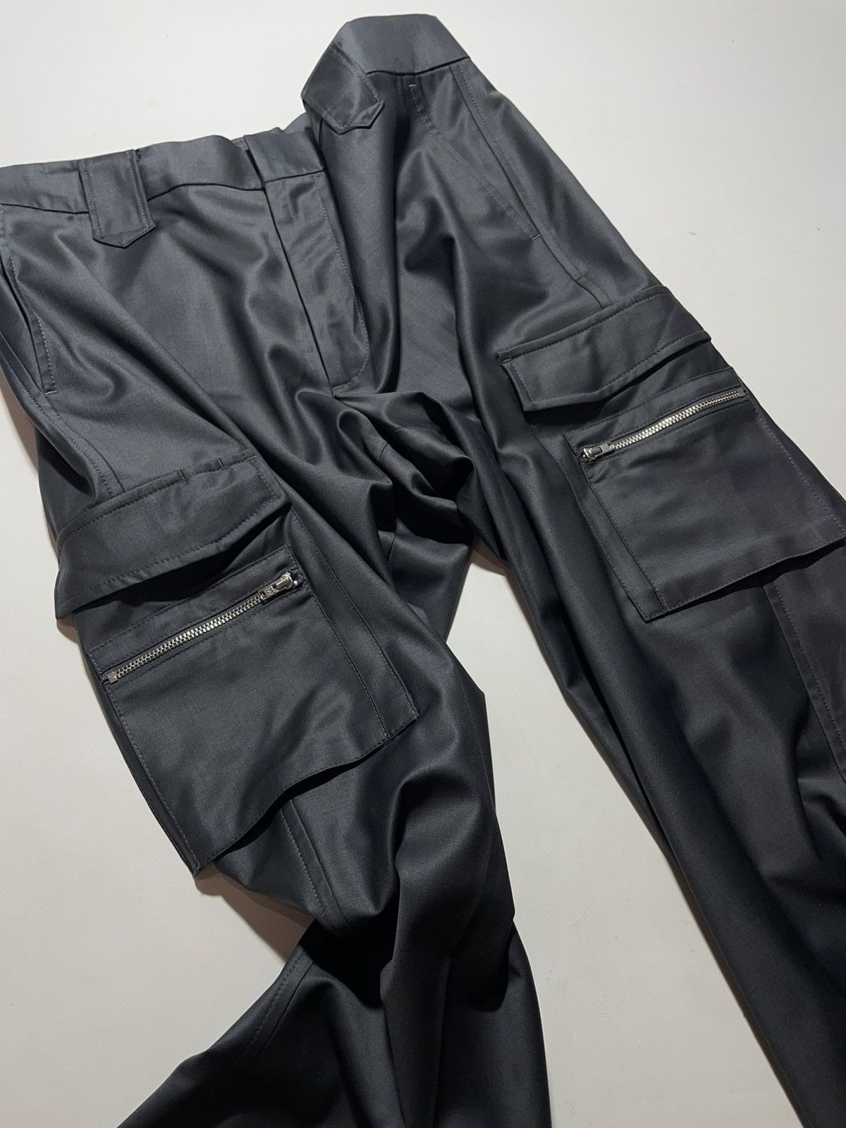 Martin Asbjorn Martin Asbjorn Grey Wool Bruce Cargo Pants Size US 34 / EU 50 - 4 Thumbnail