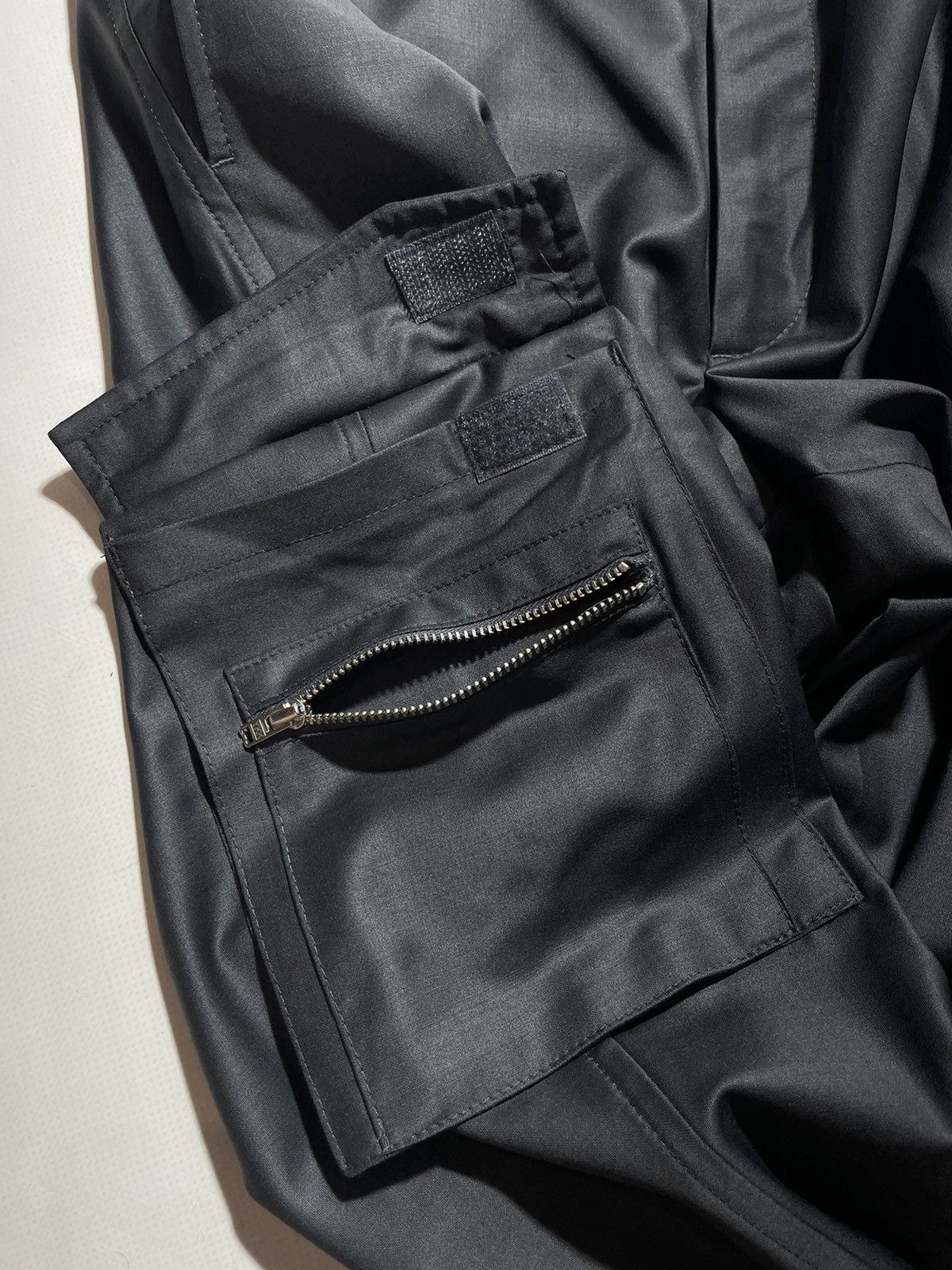 Martin Asbjorn Martin Asbjorn Grey Wool Bruce Cargo Pants Size US 34 / EU 50 - 6 Thumbnail