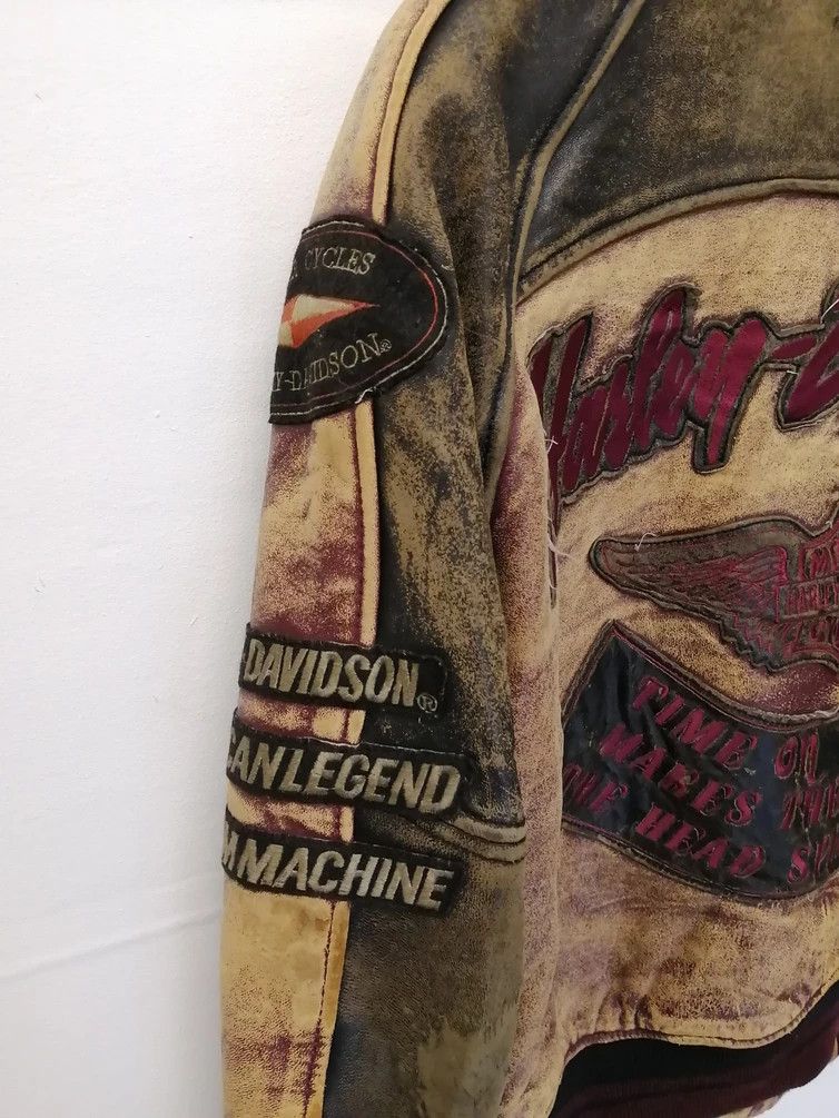Harley Davidson Vintage HARLEY DAVIDSON Leather Jacket - Size L Size US L / EU 52-54 / 3 - 19 Thumbnail