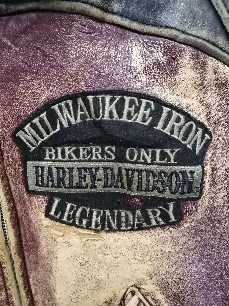Harley Davidson Vintage HARLEY DAVIDSON Leather Jacket - Size L Size US L / EU 52-54 / 3 - 2 Thumbnail