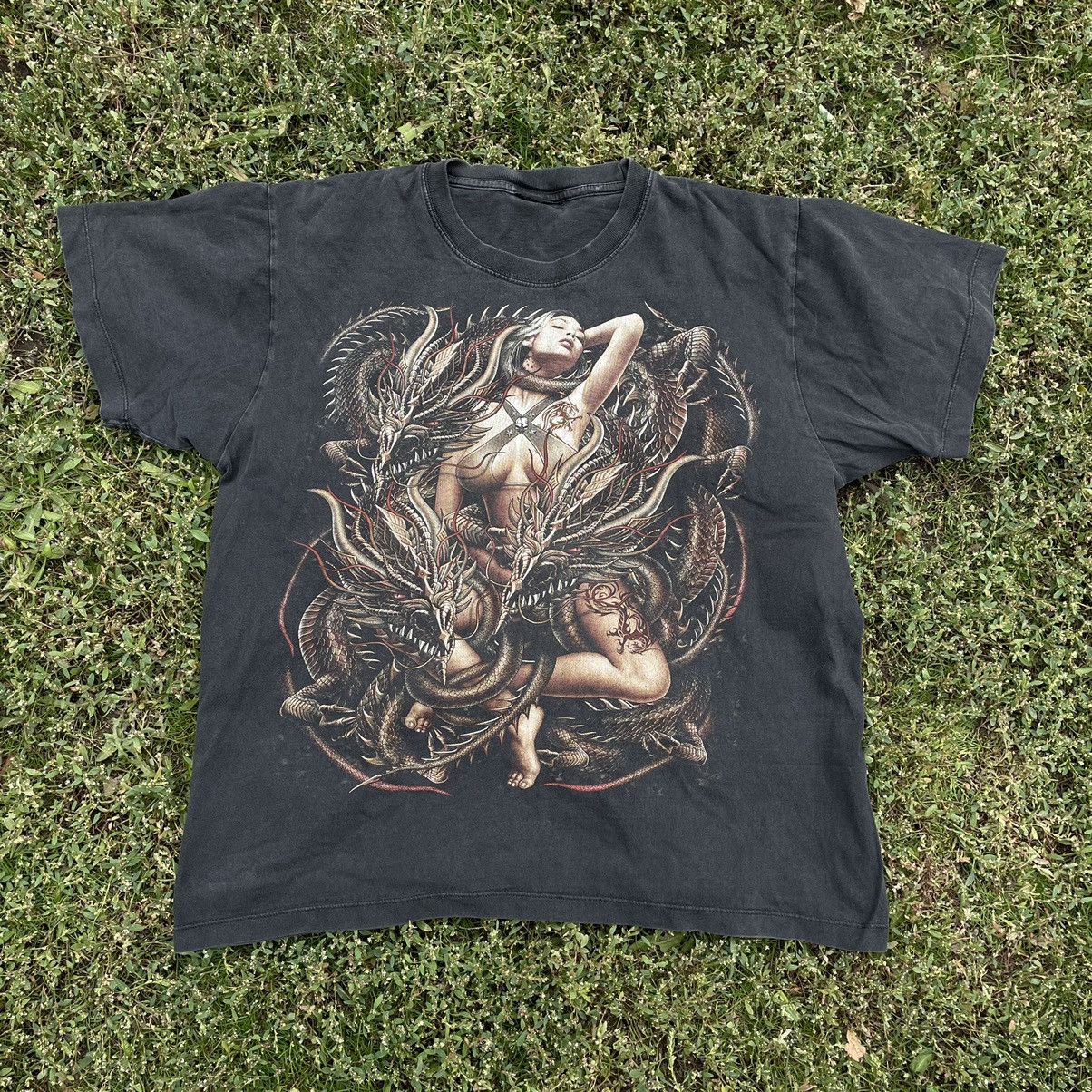 Band Tees Vintage Y2K Sexy Babe Skulls Vamp Devil Dead Horror Tee Size US L / EU 52-54 / 3 - 1 Thumbnail