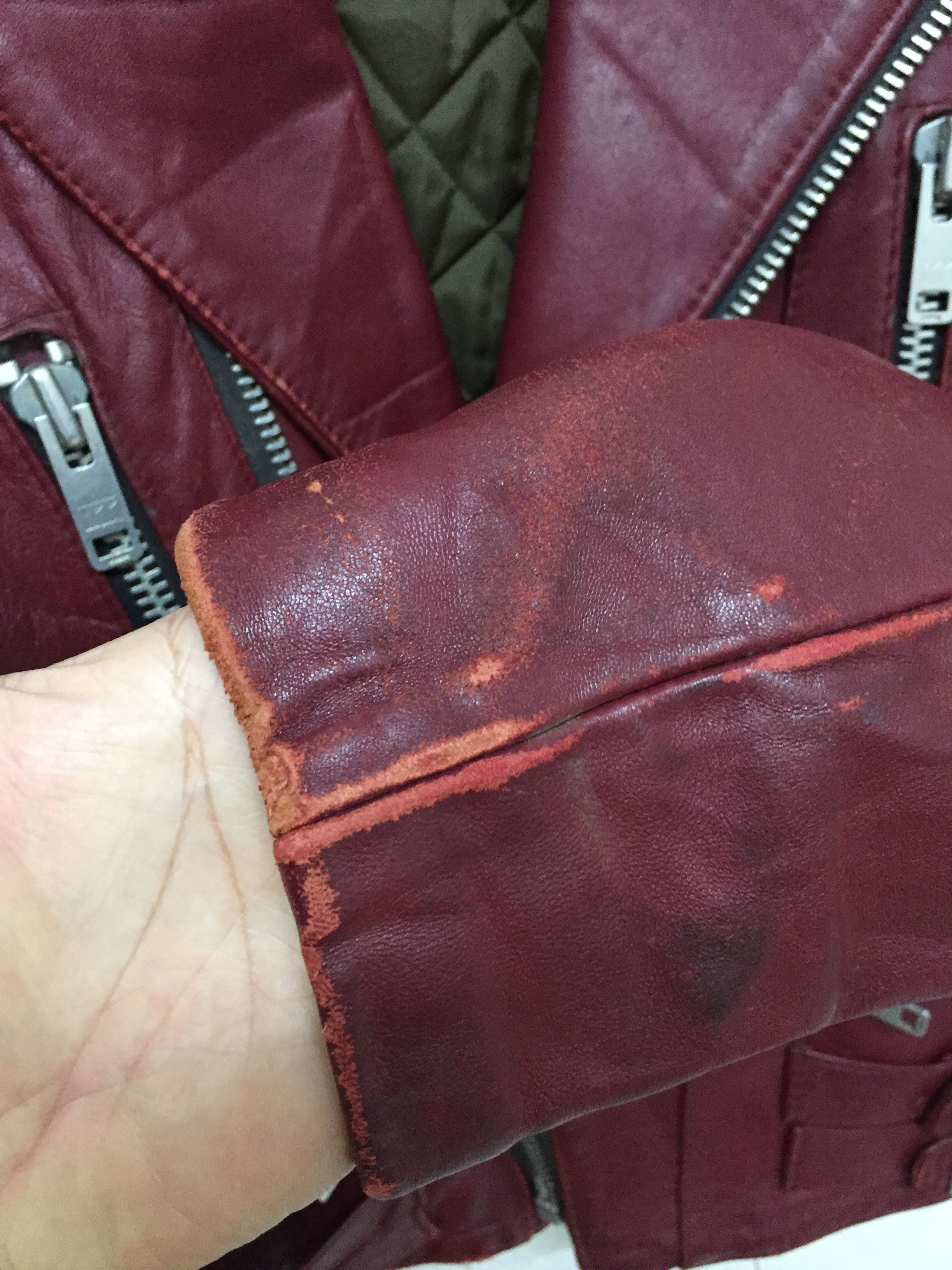 Vintage 1980s Made in England red leather nicely faded jacket Size US XS / EU 42 / 0 - 12 Thumbnail