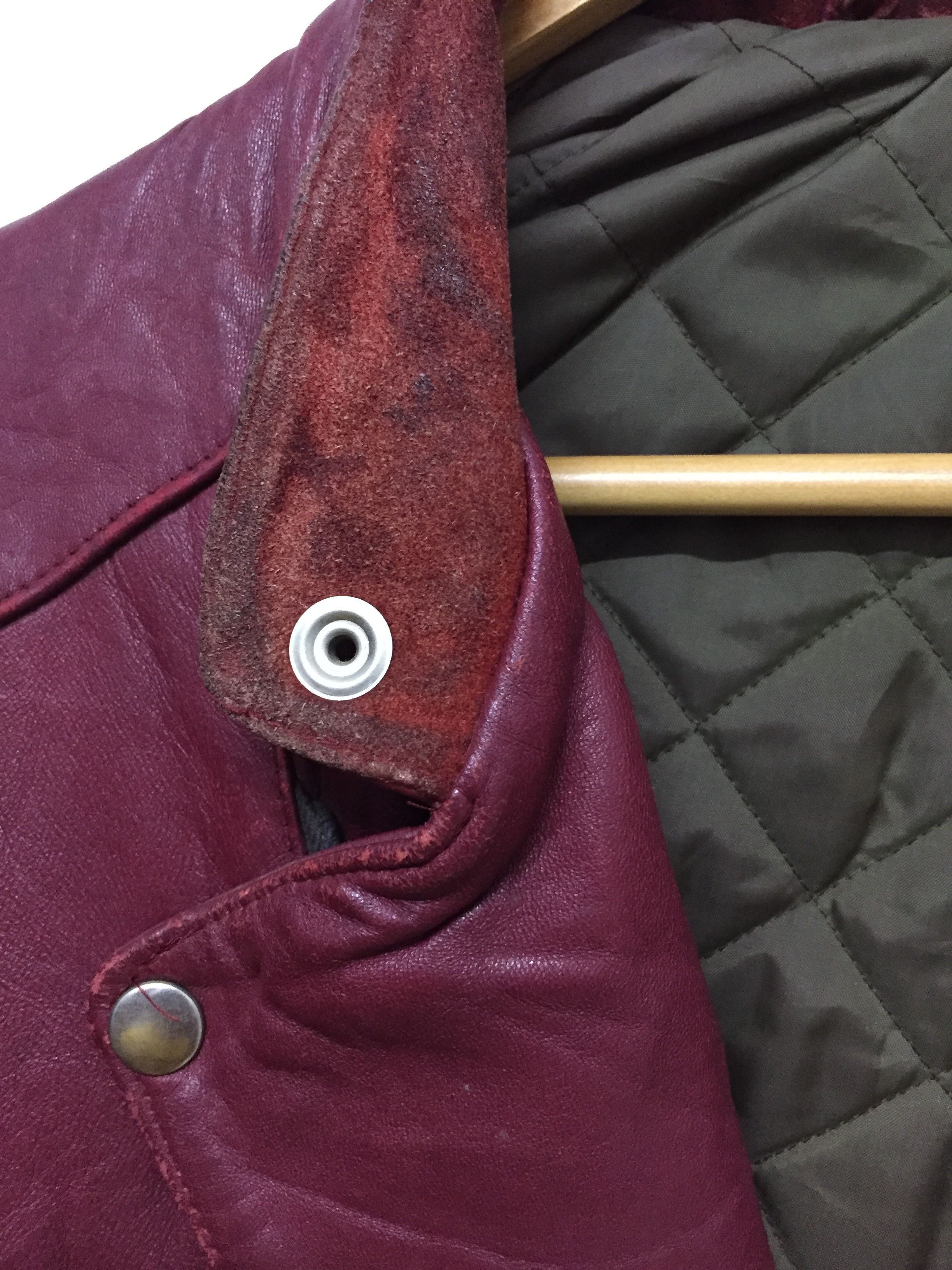 Vintage 1980s Made in England red leather nicely faded jacket Size US XS / EU 42 / 0 - 7 Thumbnail