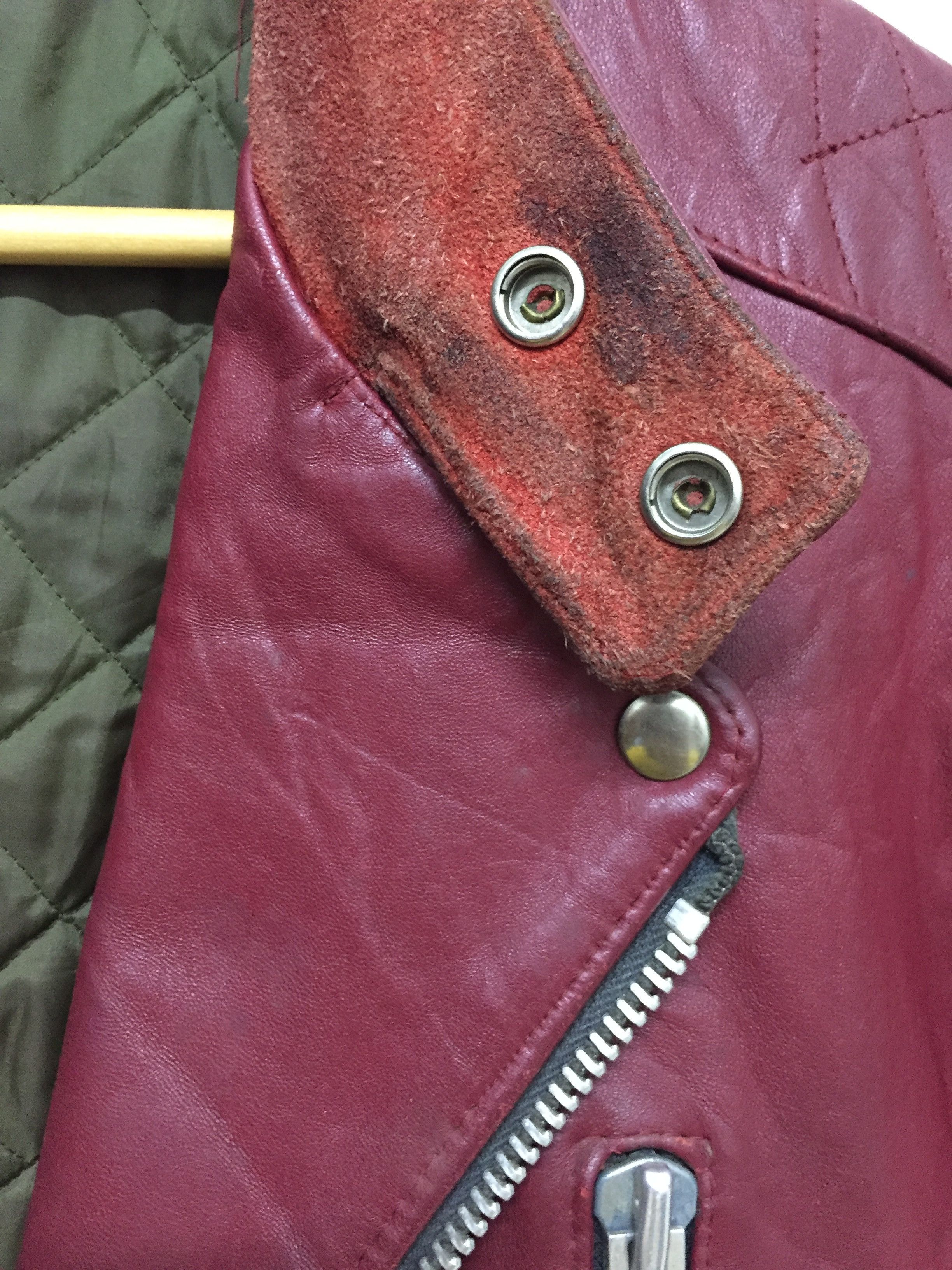 Vintage 1980s Made in England red leather nicely faded jacket Size US XS / EU 42 / 0 - 8 Thumbnail