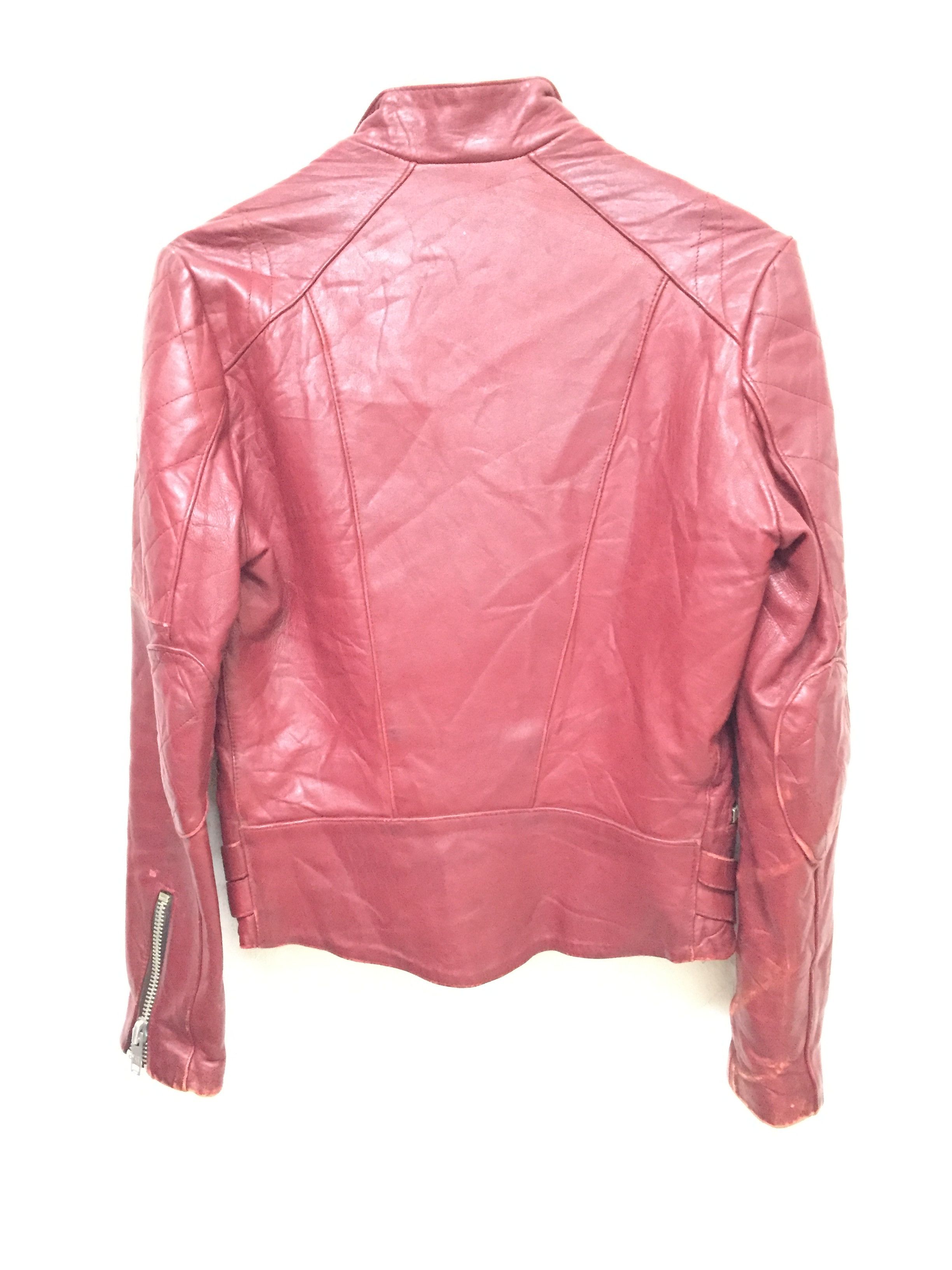 Vintage 1980s Made in England red leather nicely faded jacket Size US XS / EU 42 / 0 - 15 Thumbnail