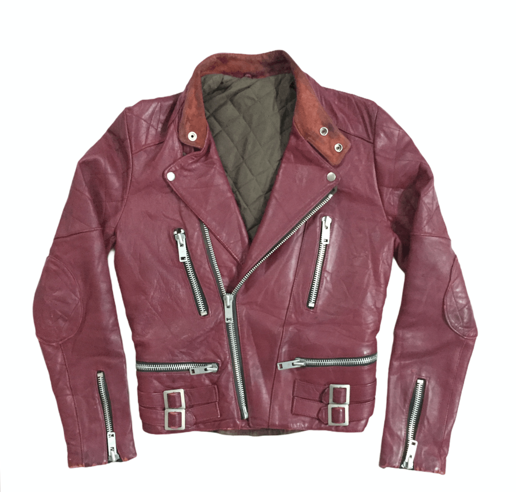 Vintage 1980s Made in England red leather nicely faded jacket Size US XS / EU 42 / 0 - 2 Thumbnail