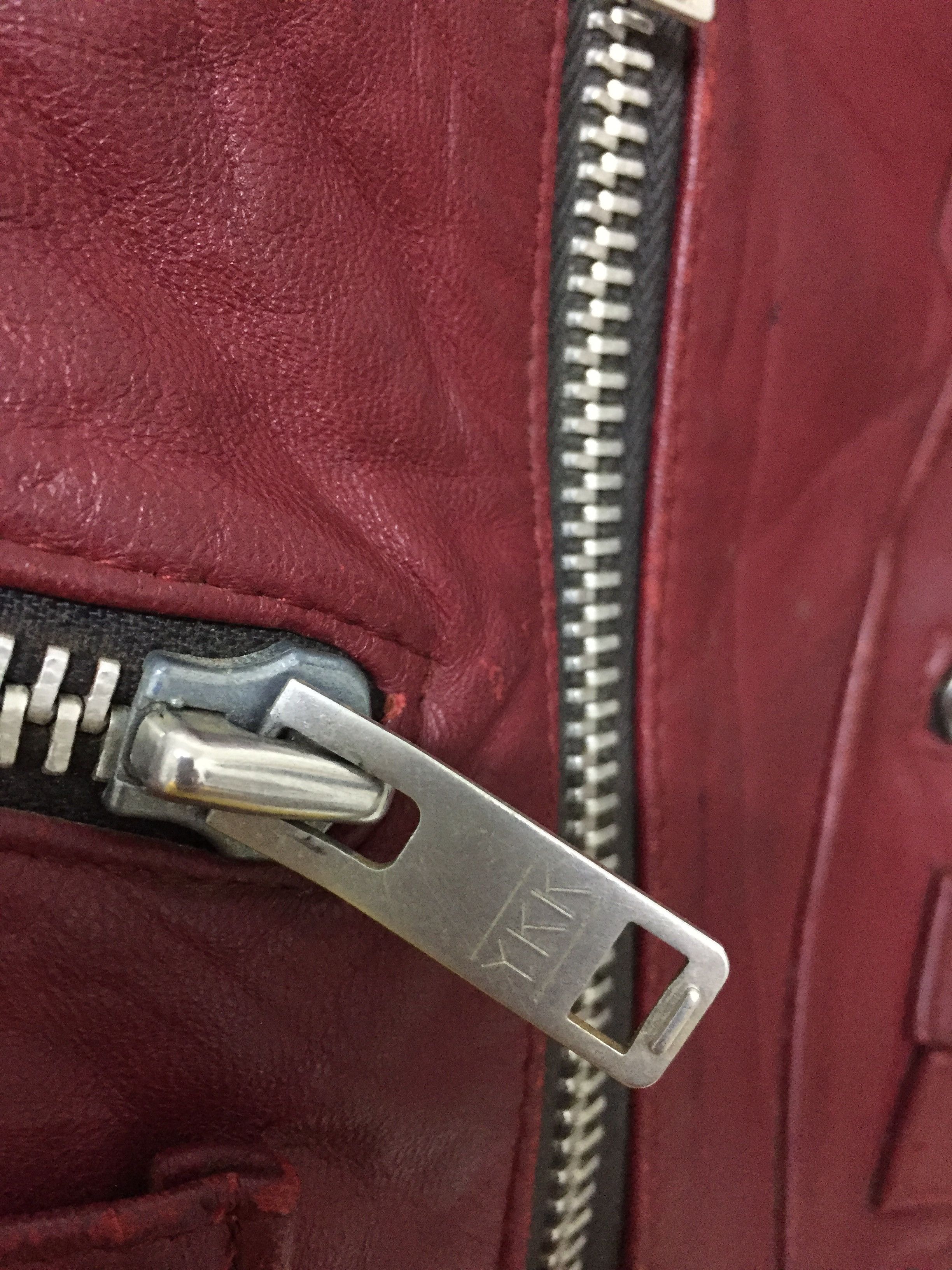 Vintage 1980s Made in England red leather nicely faded jacket Size US XS / EU 42 / 0 - 10 Thumbnail