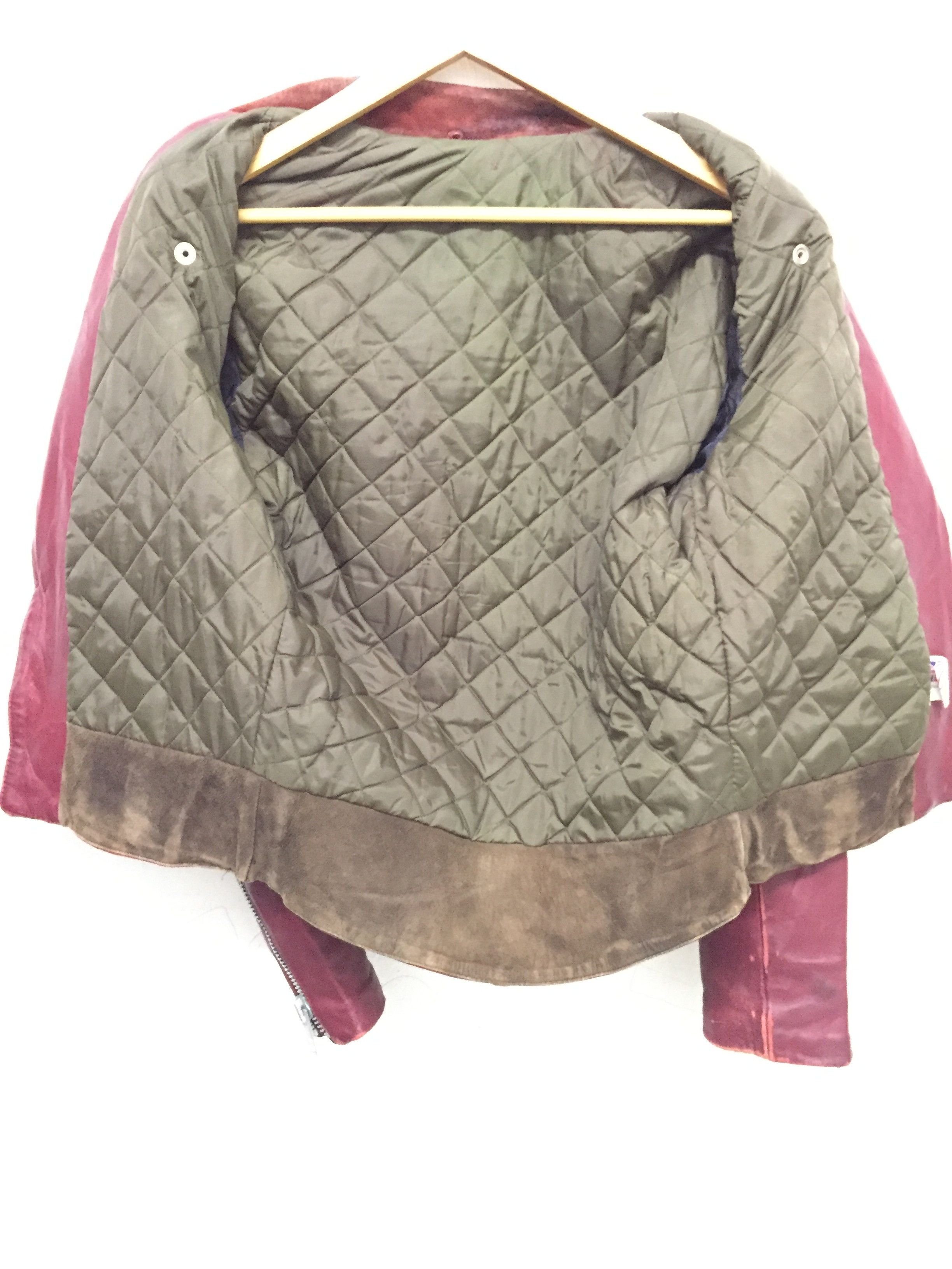 Vintage 1980s Made in England red leather nicely faded jacket Size US XS / EU 42 / 0 - 18 Thumbnail