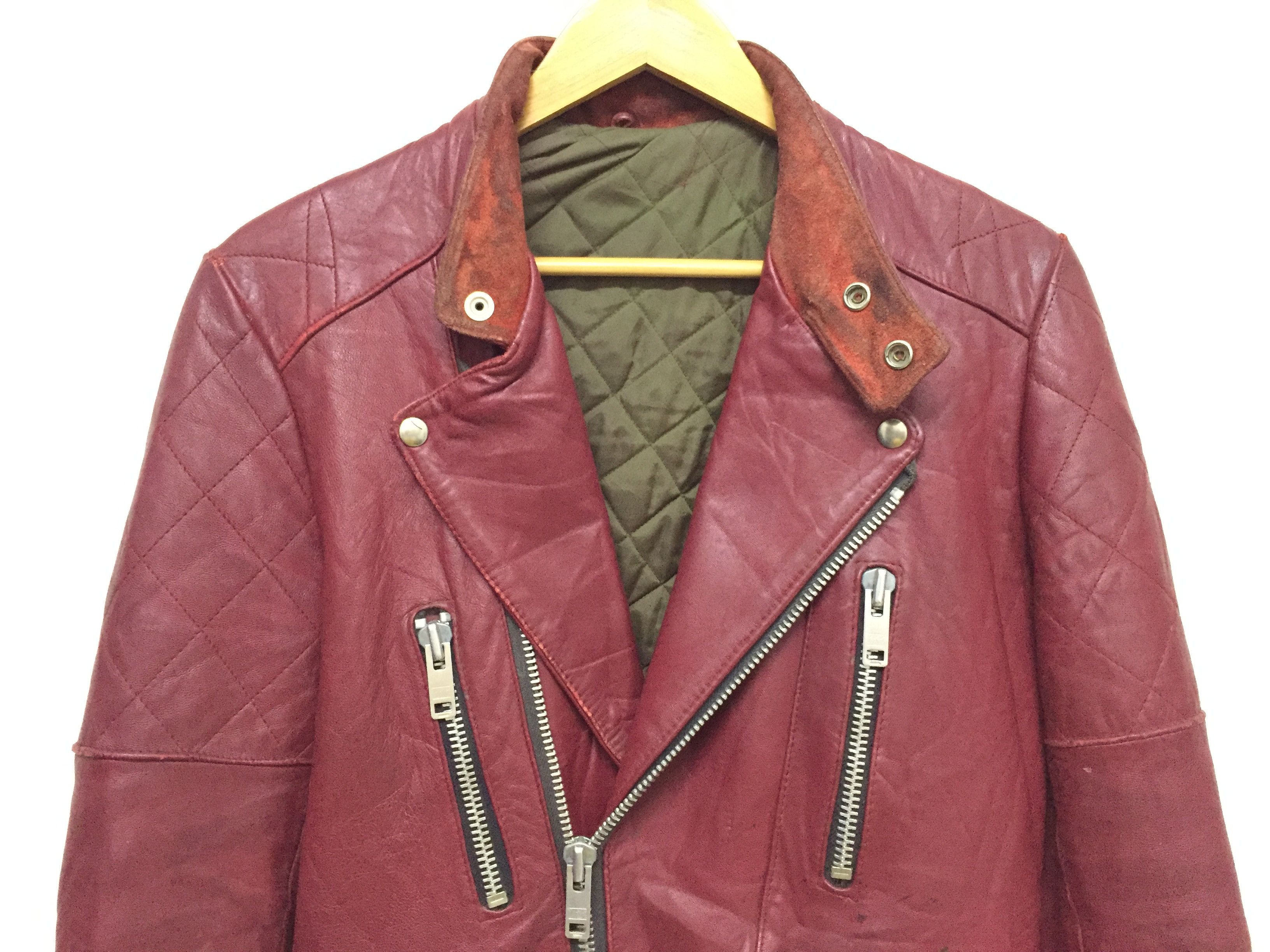 Vintage 1980s Made in England red leather nicely faded jacket Size US XS / EU 42 / 0 - 3 Thumbnail