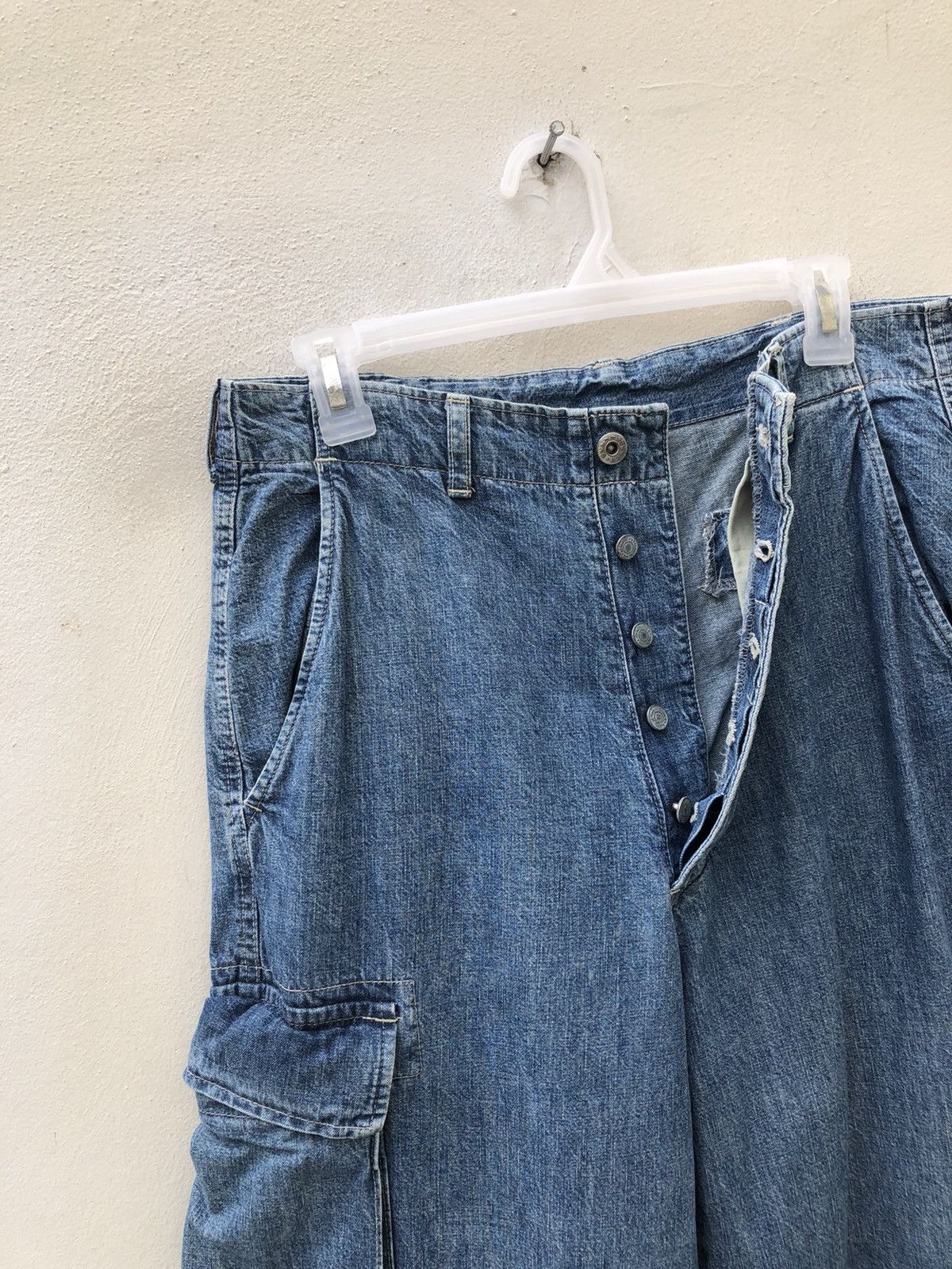 Vintage Vintage Acoustic Japan Faded Blue Denim Cargo Trouser Pant Size US 30 / EU 46 - 7 Thumbnail