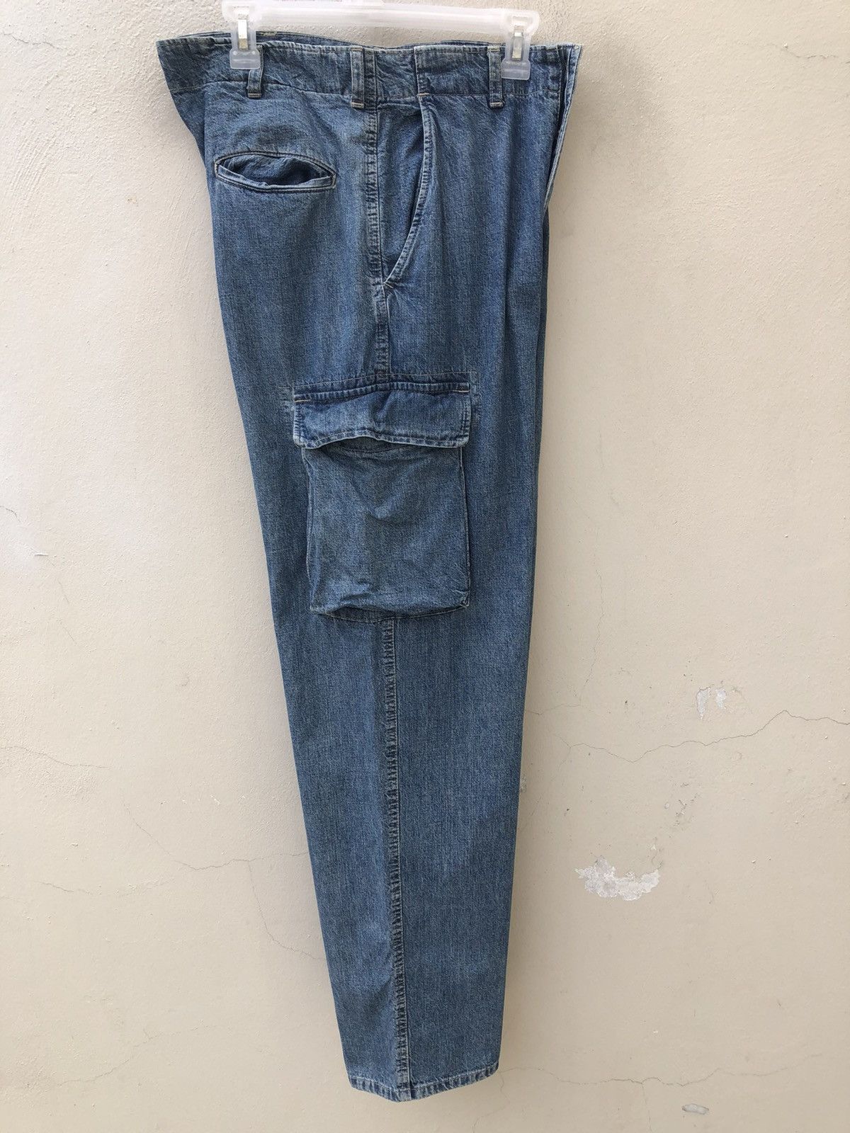Vintage Vintage Acoustic Japan Faded Blue Denim Cargo Trouser Pant Size US 30 / EU 46 - 21 Thumbnail