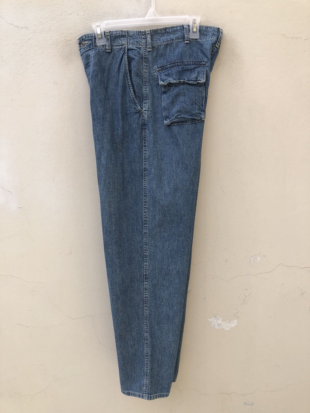 Vintage Vintage Acoustic Japan Faded Blue Denim Cargo Trouser Pant Size US 30 / EU 46 - 23 Thumbnail