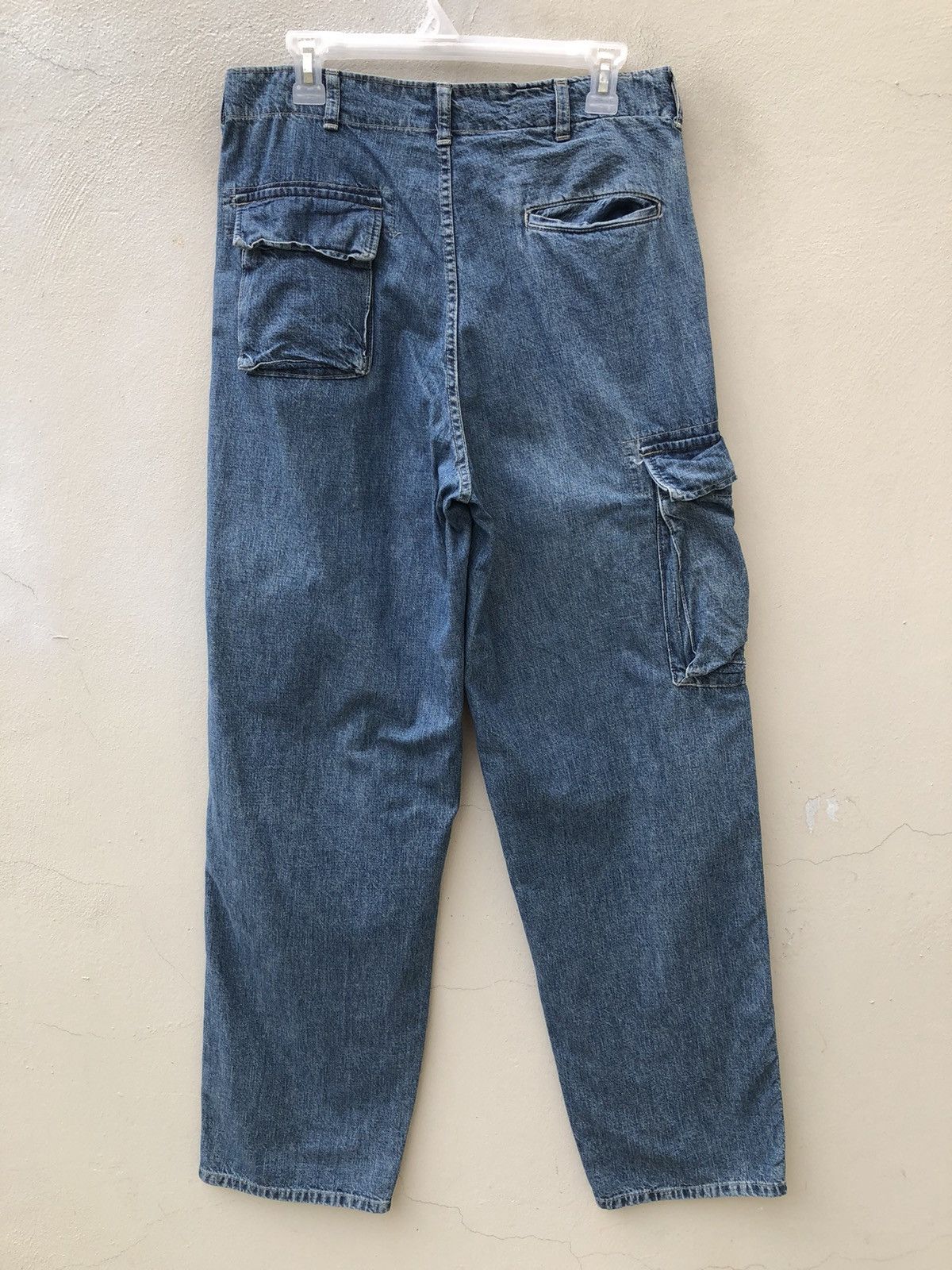 Vintage Vintage Acoustic Japan Faded Blue Denim Cargo Trouser Pant Size US 30 / EU 46 - 13 Thumbnail