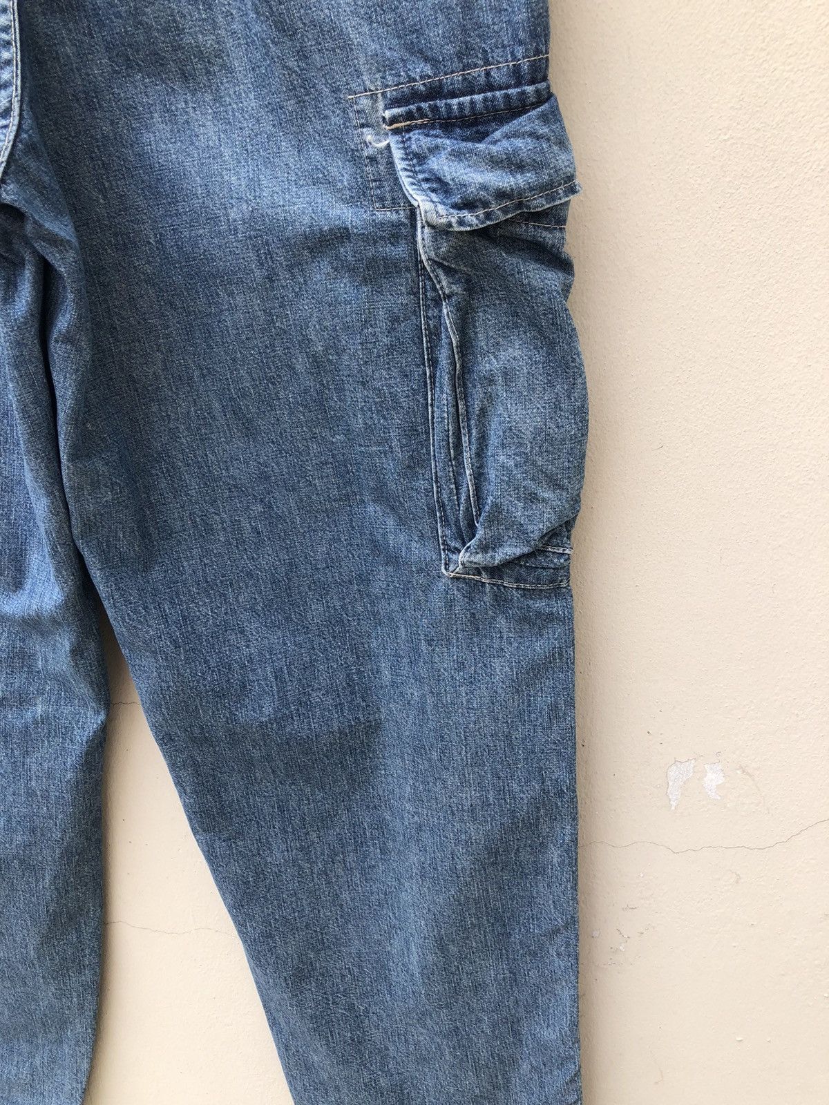 Vintage Vintage Acoustic Japan Faded Blue Denim Cargo Trouser Pant Size US 30 / EU 46 - 18 Thumbnail