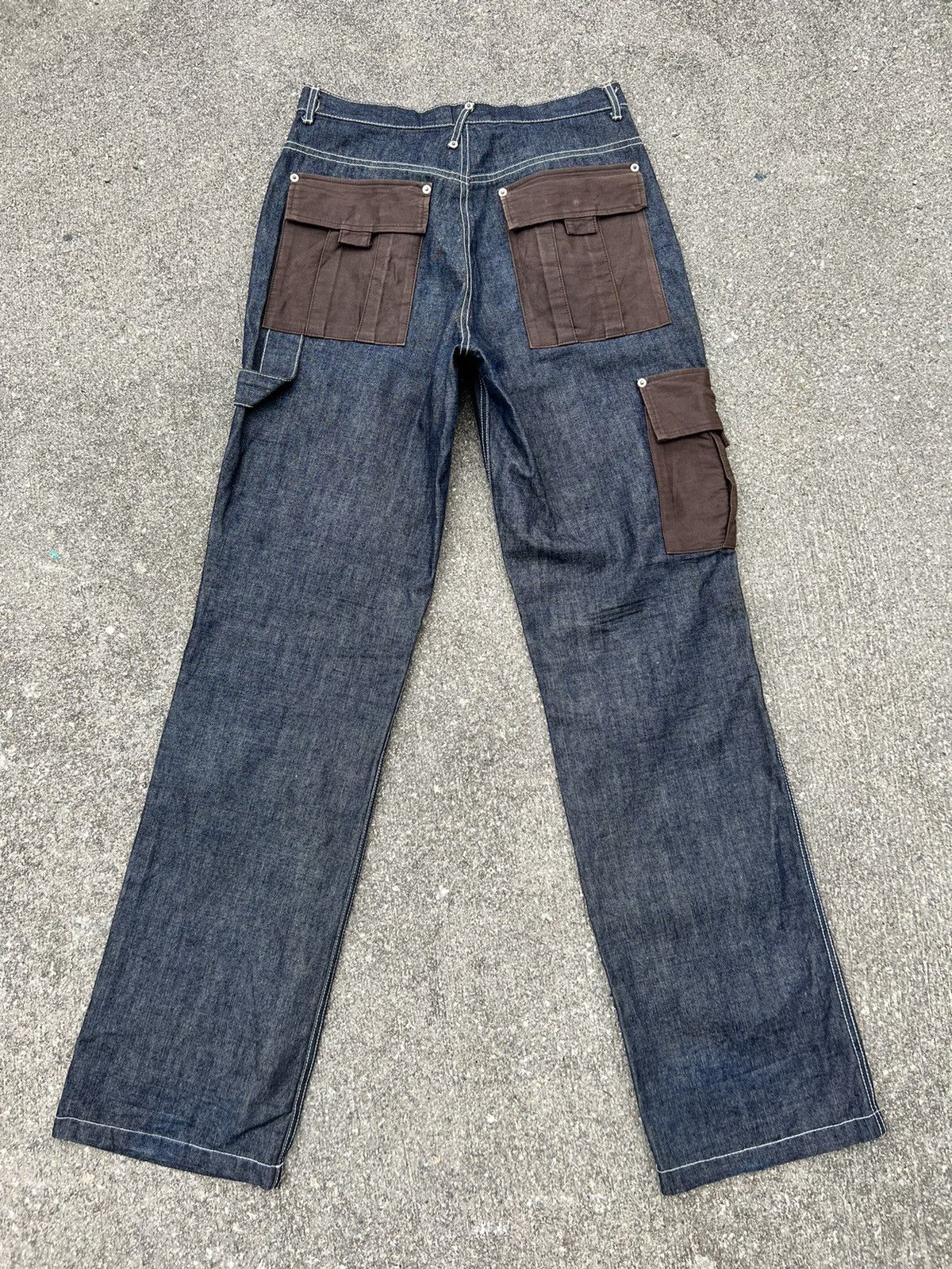 Vintage Vintage Perfect World Japan Baggy Hybrid Denim Cargo Trouser Size US 30 / EU 46 - 22 Thumbnail