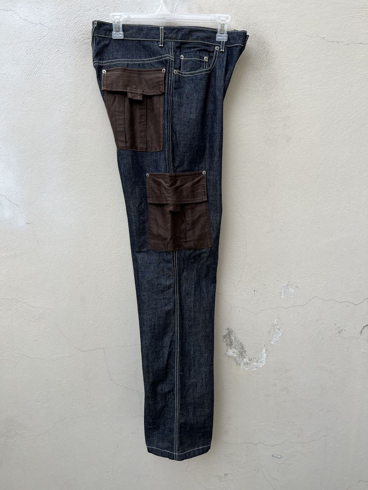 Vintage Vintage Perfect World Japan Baggy Hybrid Denim Cargo Trouser Size US 30 / EU 46 - 12 Thumbnail