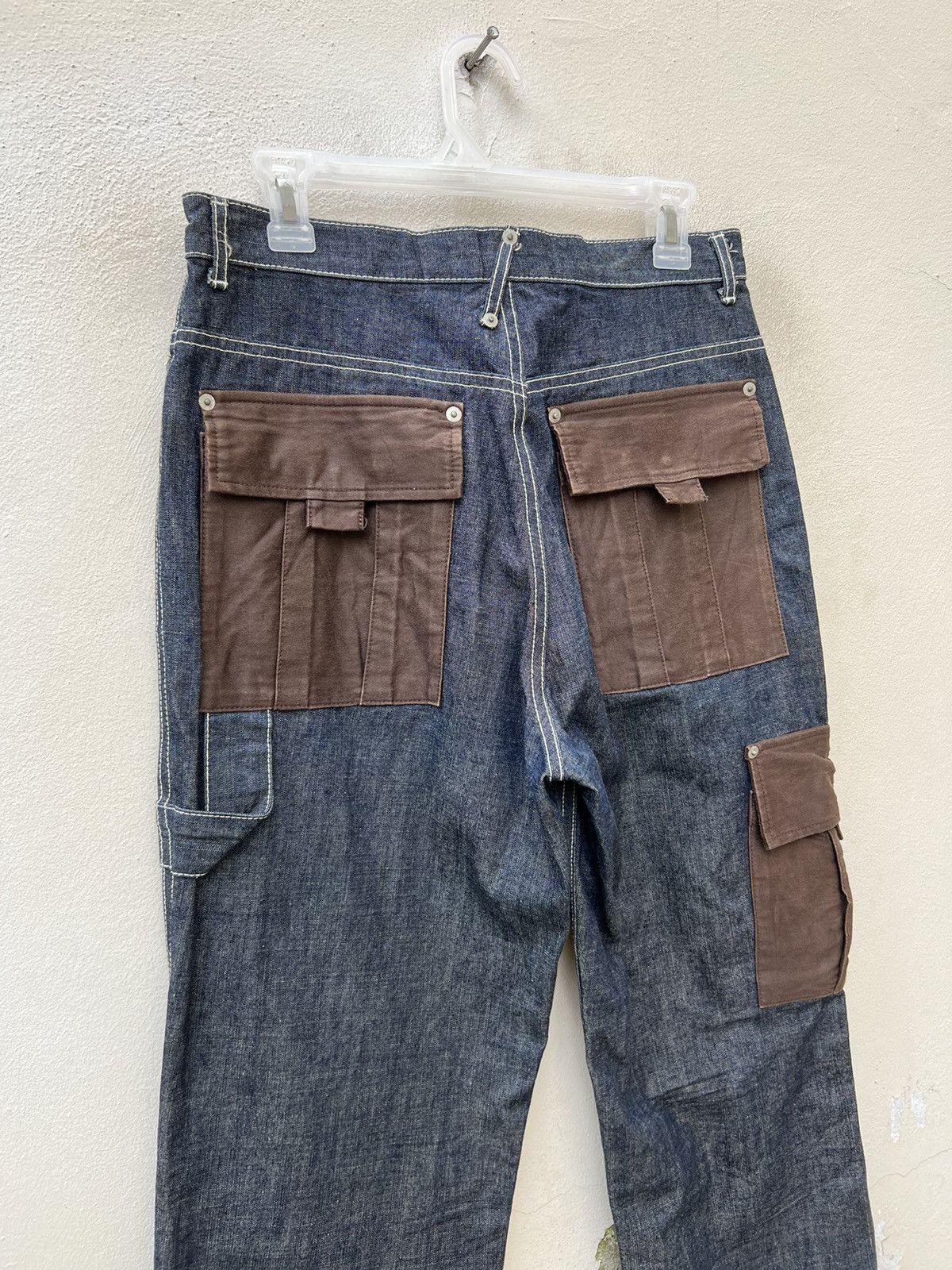 Vintage Vintage Perfect World Japan Baggy Hybrid Denim Cargo Trouser Size US 30 / EU 46 - 8 Thumbnail