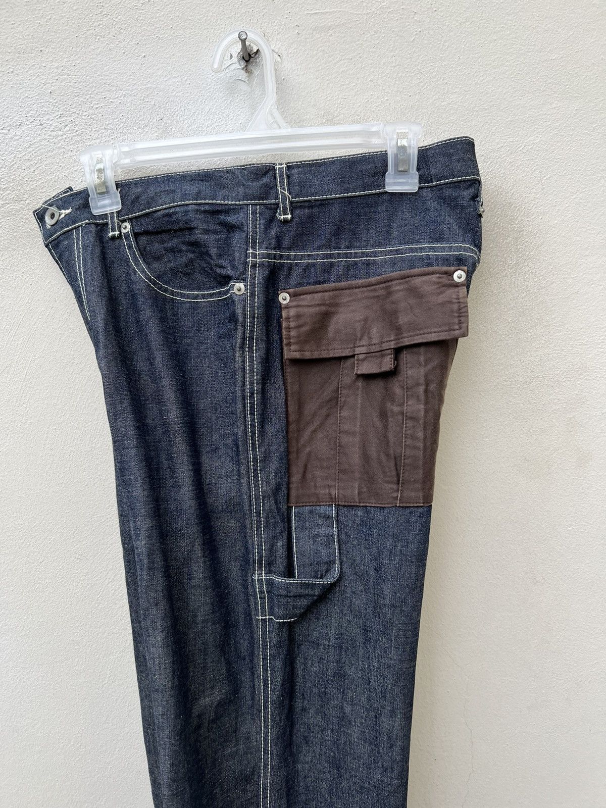 Vintage Vintage Perfect World Japan Baggy Hybrid Denim Cargo Trouser Size US 30 / EU 46 - 15 Thumbnail
