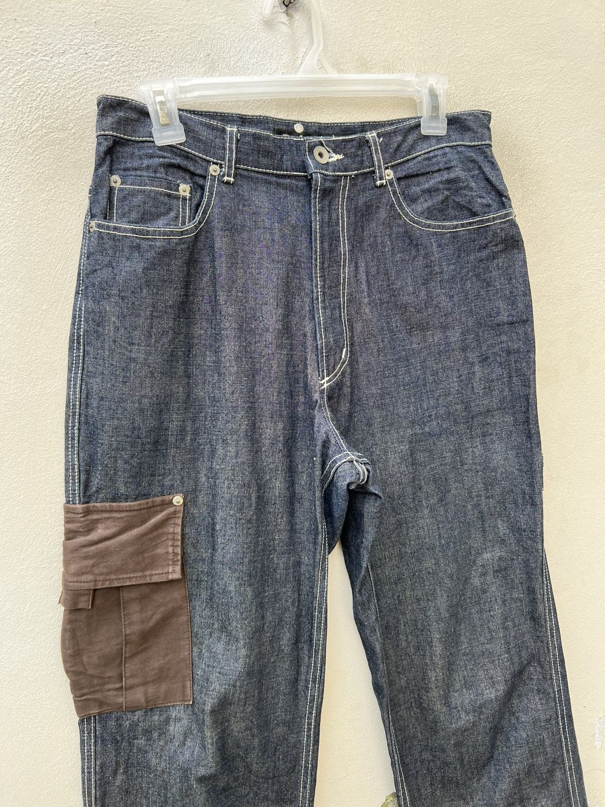 Vintage Vintage Perfect World Japan Baggy Hybrid Denim Cargo Trouser Size US 30 / EU 46 - 2 Thumbnail