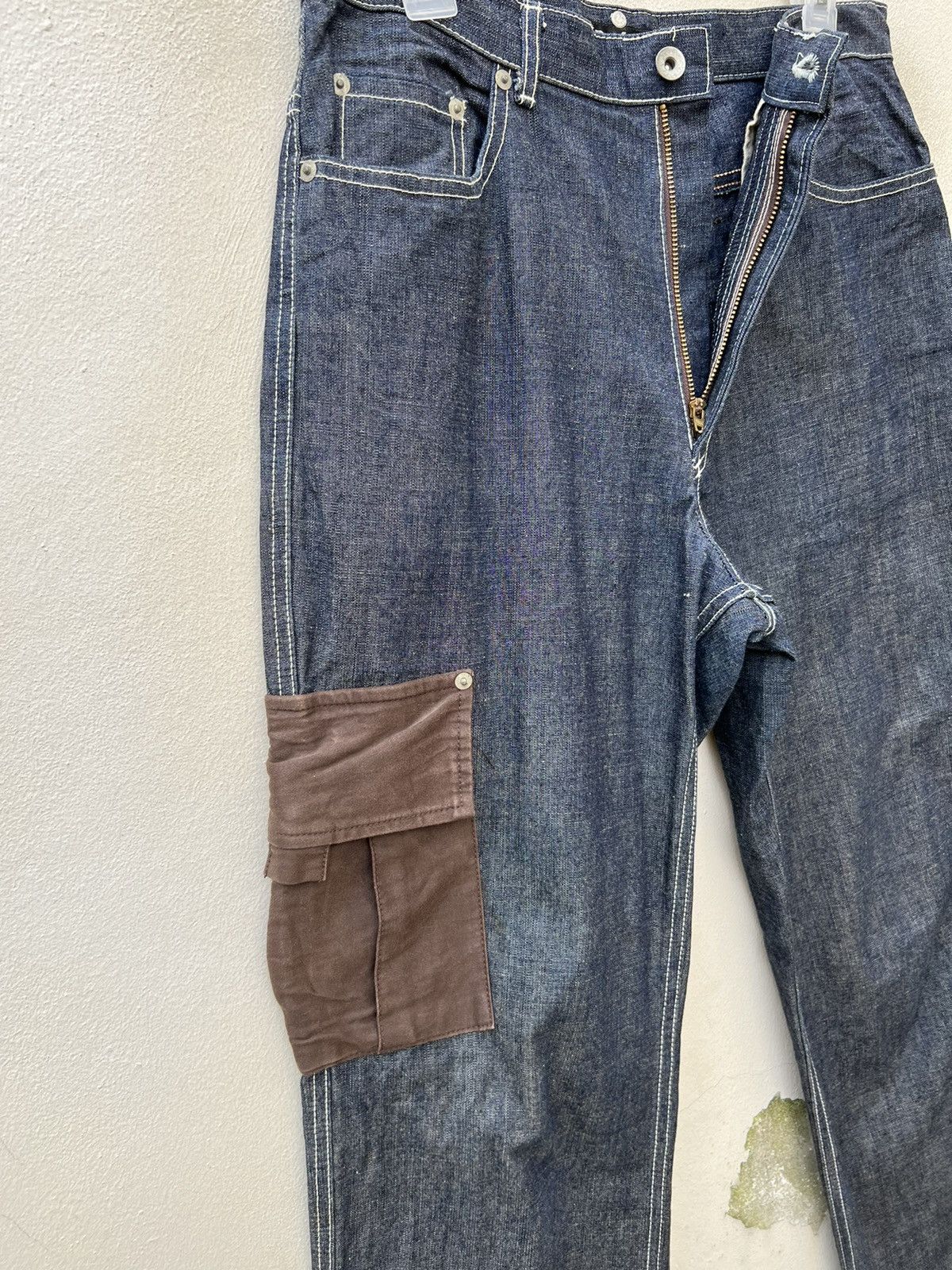 Vintage Vintage Perfect World Japan Baggy Hybrid Denim Cargo Trouser Size US 30 / EU 46 - 3 Thumbnail