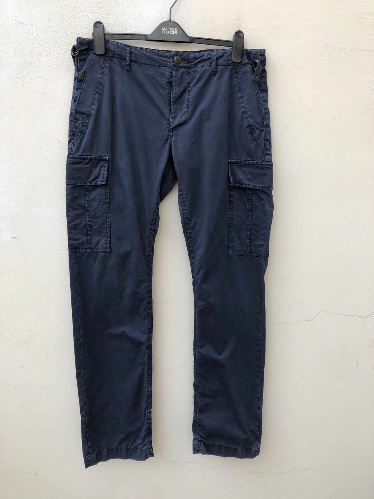 Woolrich Woolen Mills Woolrich John Rich & Bros Distressed Navy Blue Cargo Size US 33 - 1 Thumbnail