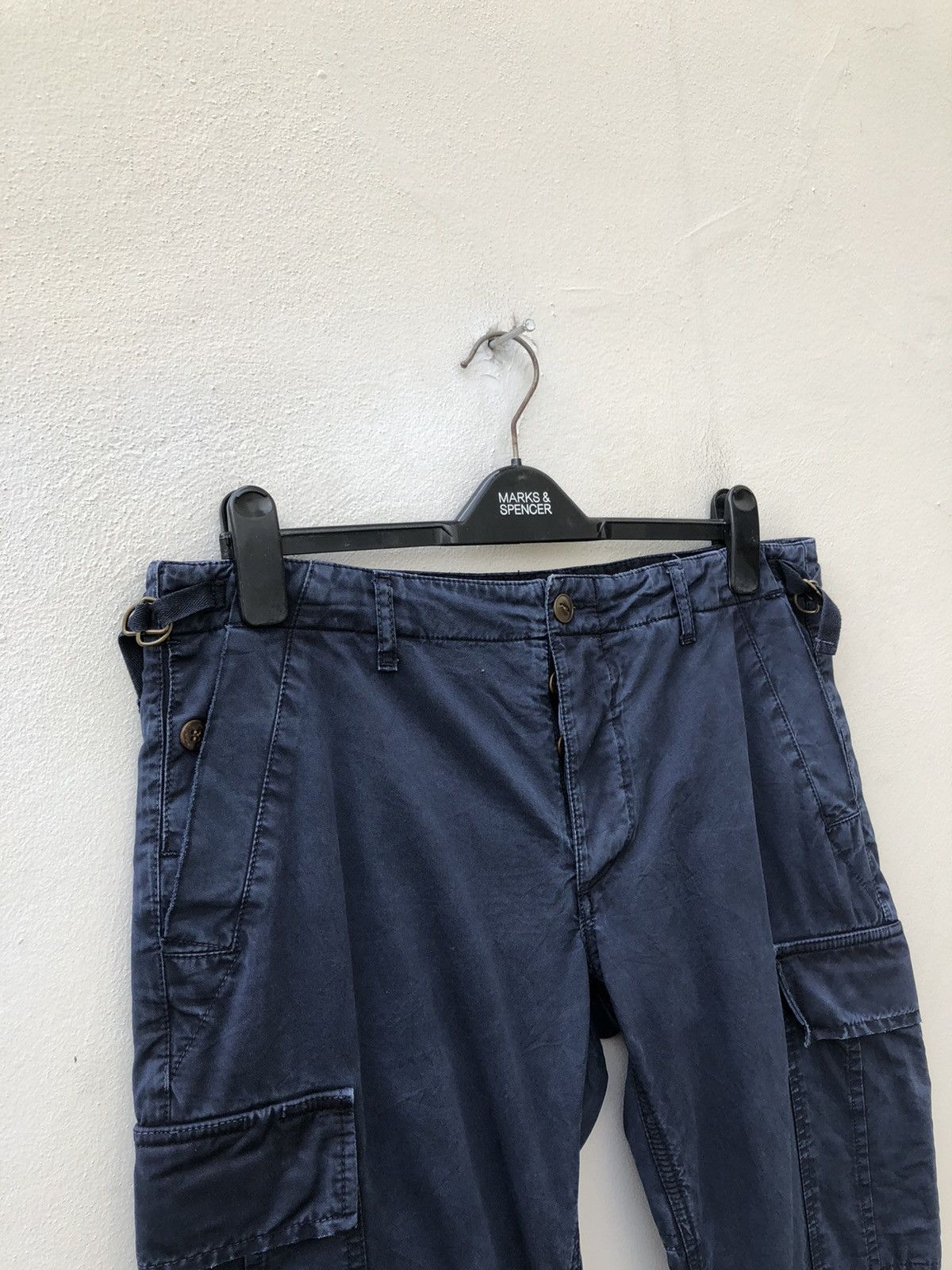 Woolrich Woolen Mills Woolrich John Rich & Bros Distressed Navy Blue Cargo Size US 33 - 3 Thumbnail