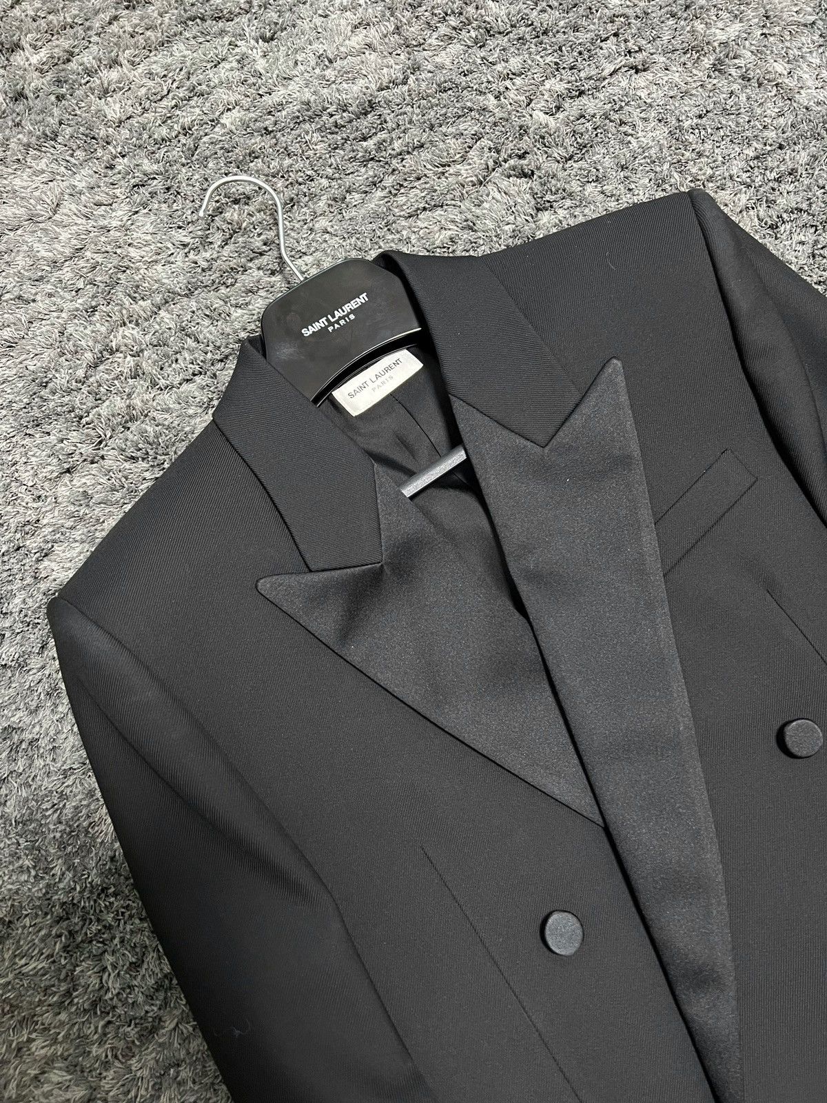 Saint Laurent Paris FW20 Double Breasted Tuxedo Long Jacket sz52 Size 50S - 3 Thumbnail